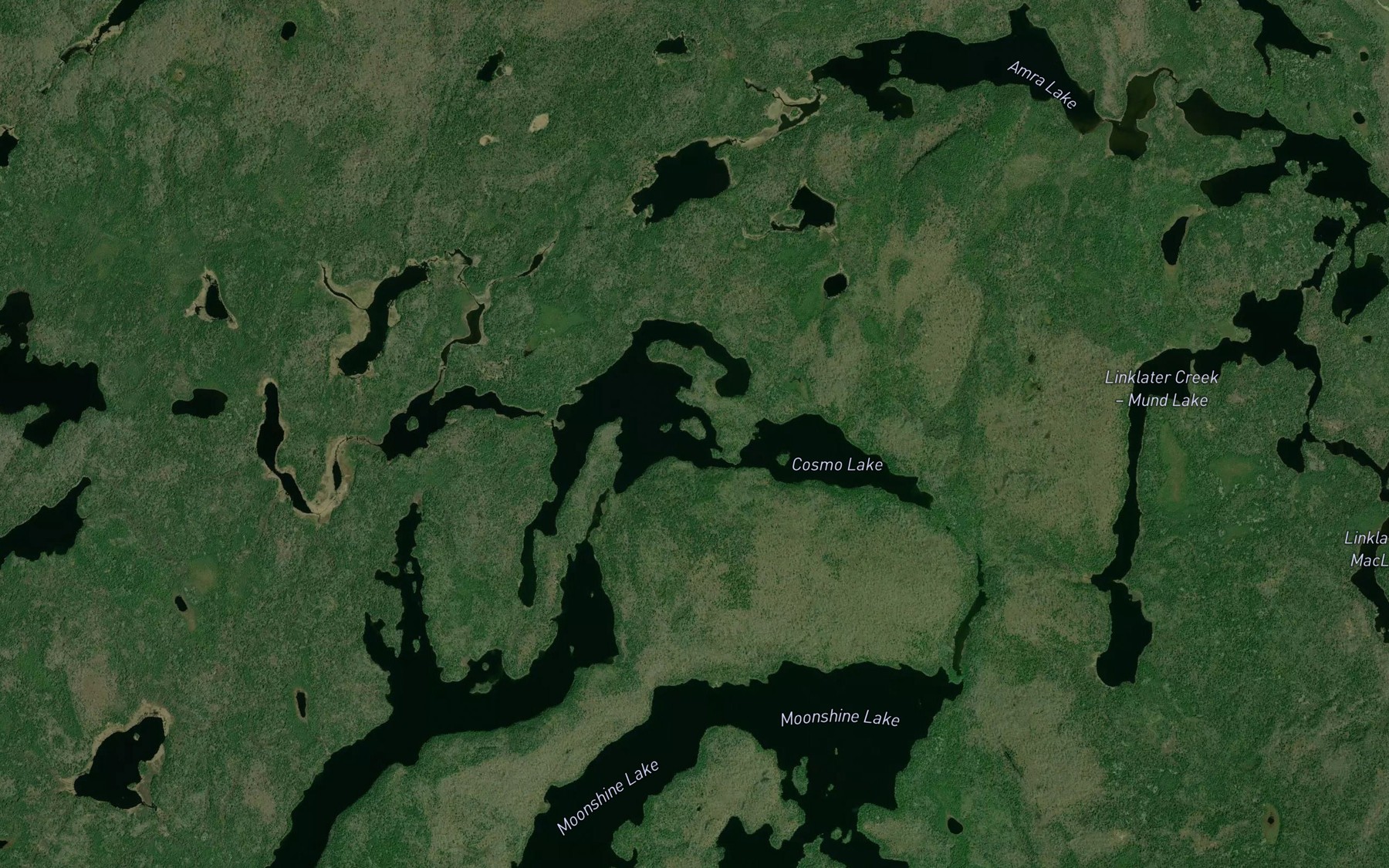 Satellite map of the Cosmo Lake