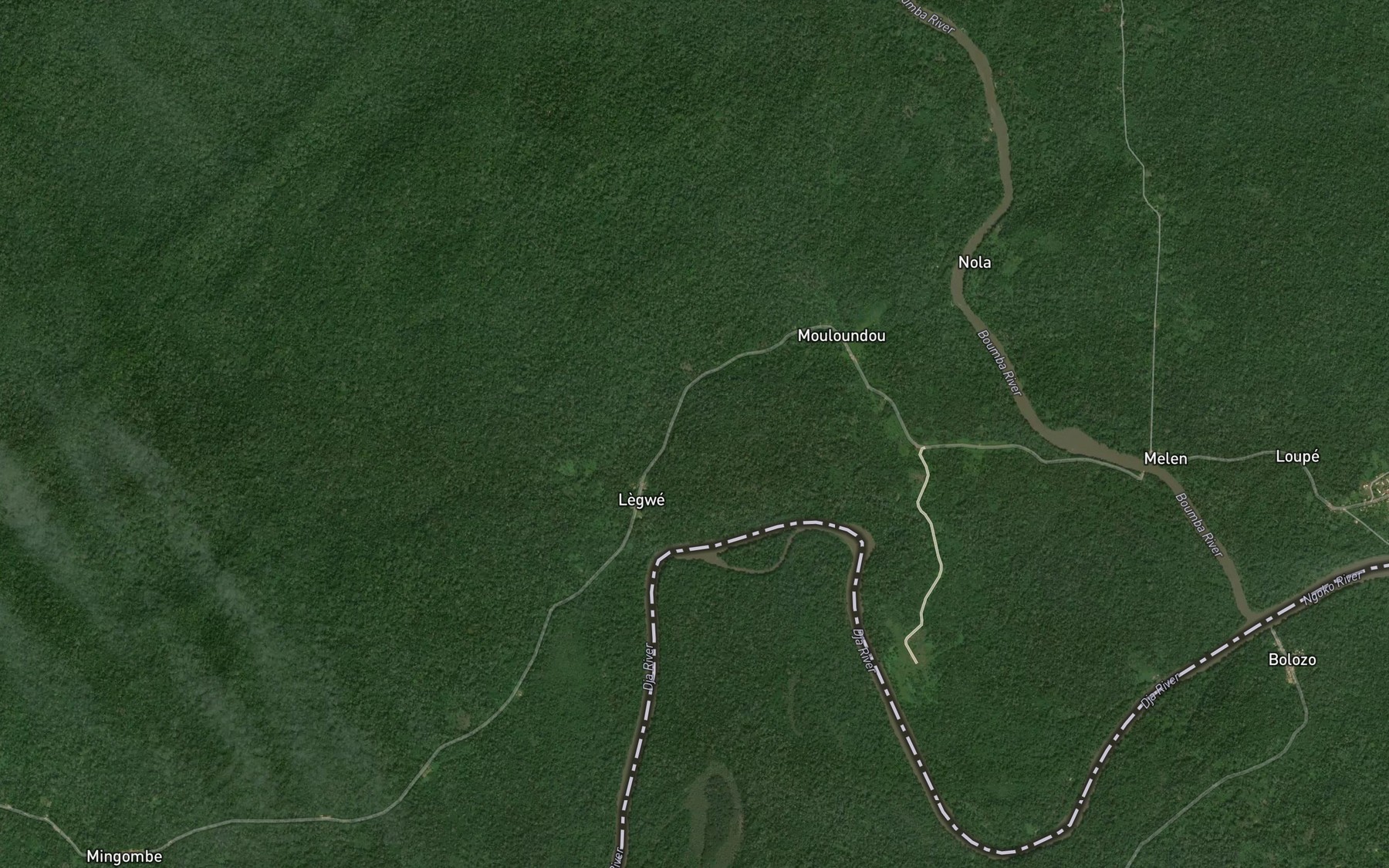 Satellite map of the Bekwe