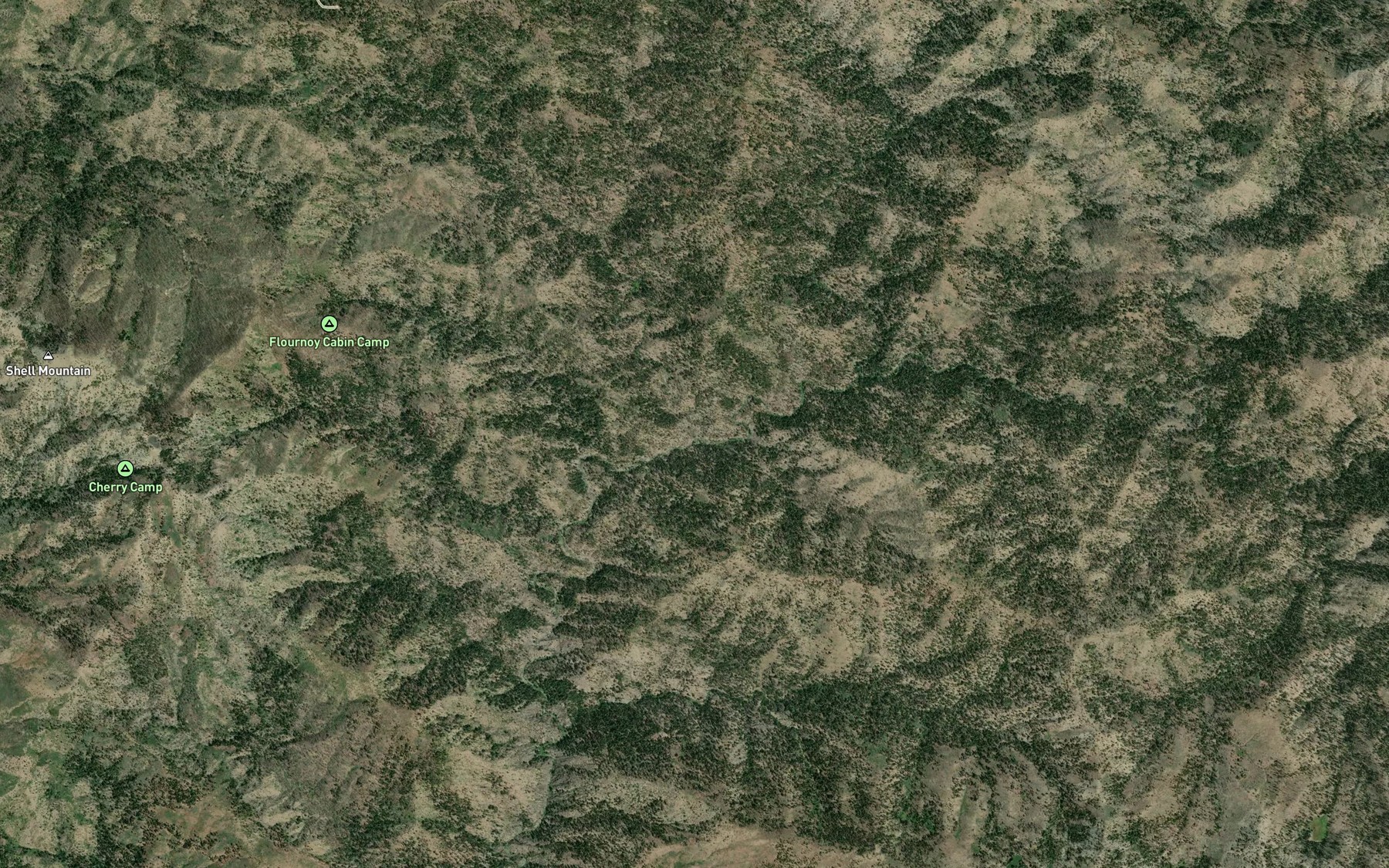 Satellite map of the Cutfinger Creek