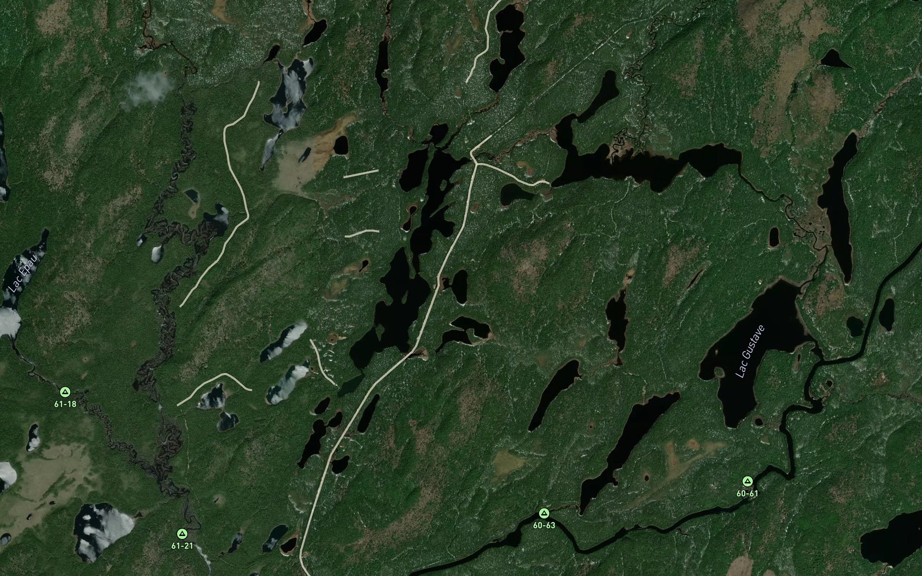 Satellite map of the Lac Dionee