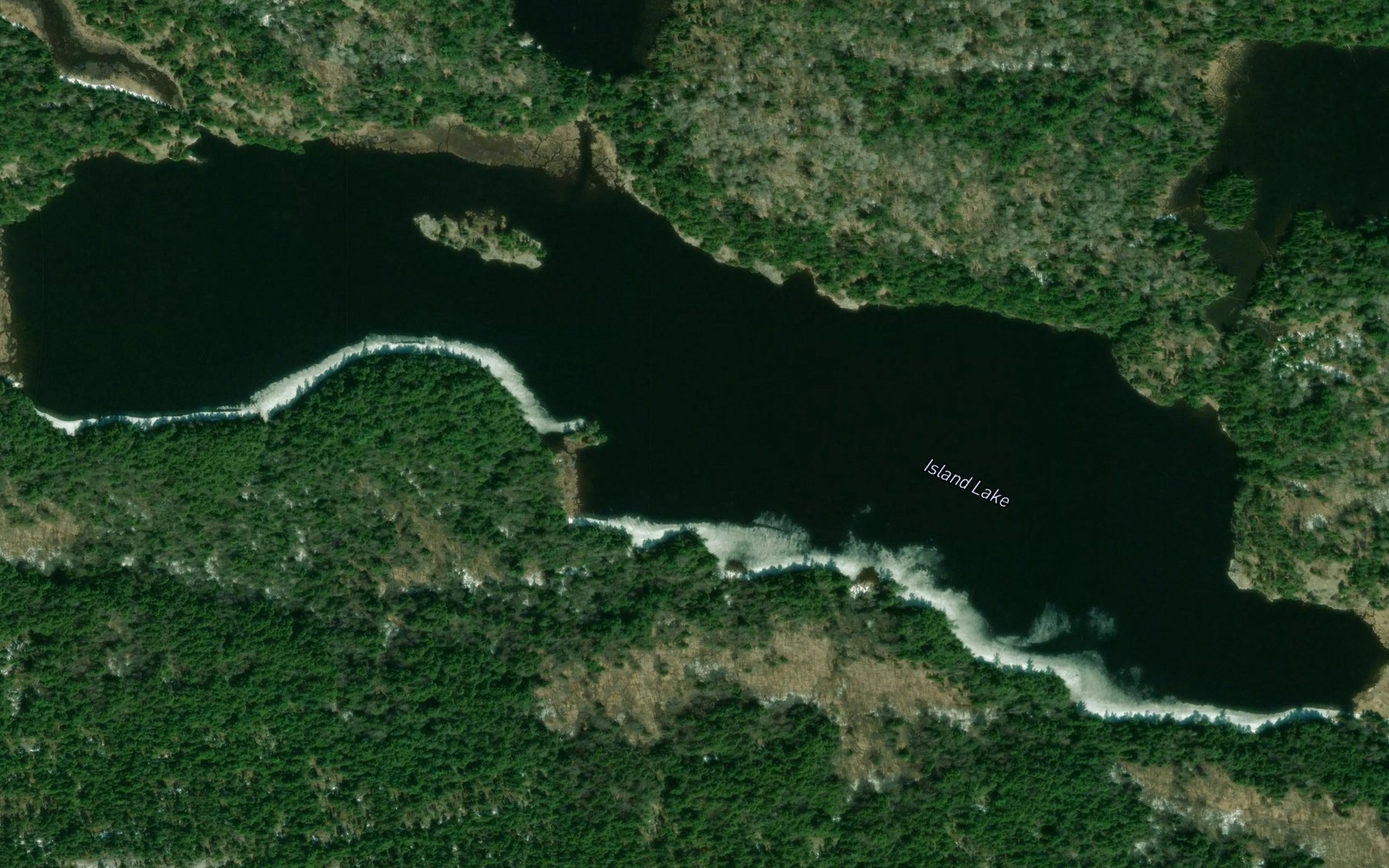 Satellite map of the Island Lake