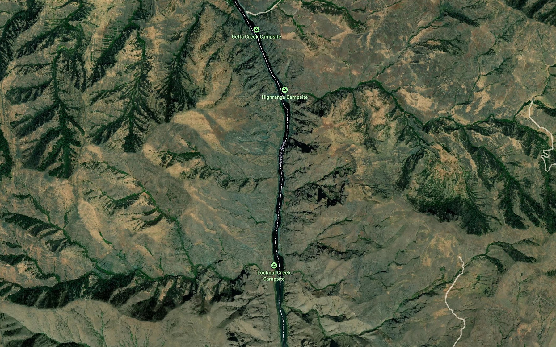 Satellite map of the Lonepine Creek