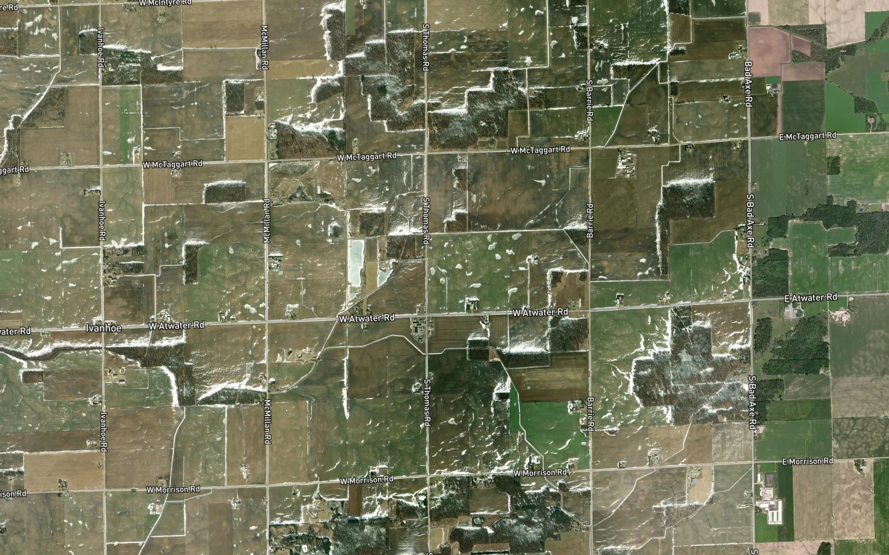 Satellite map of the Reid Drain
