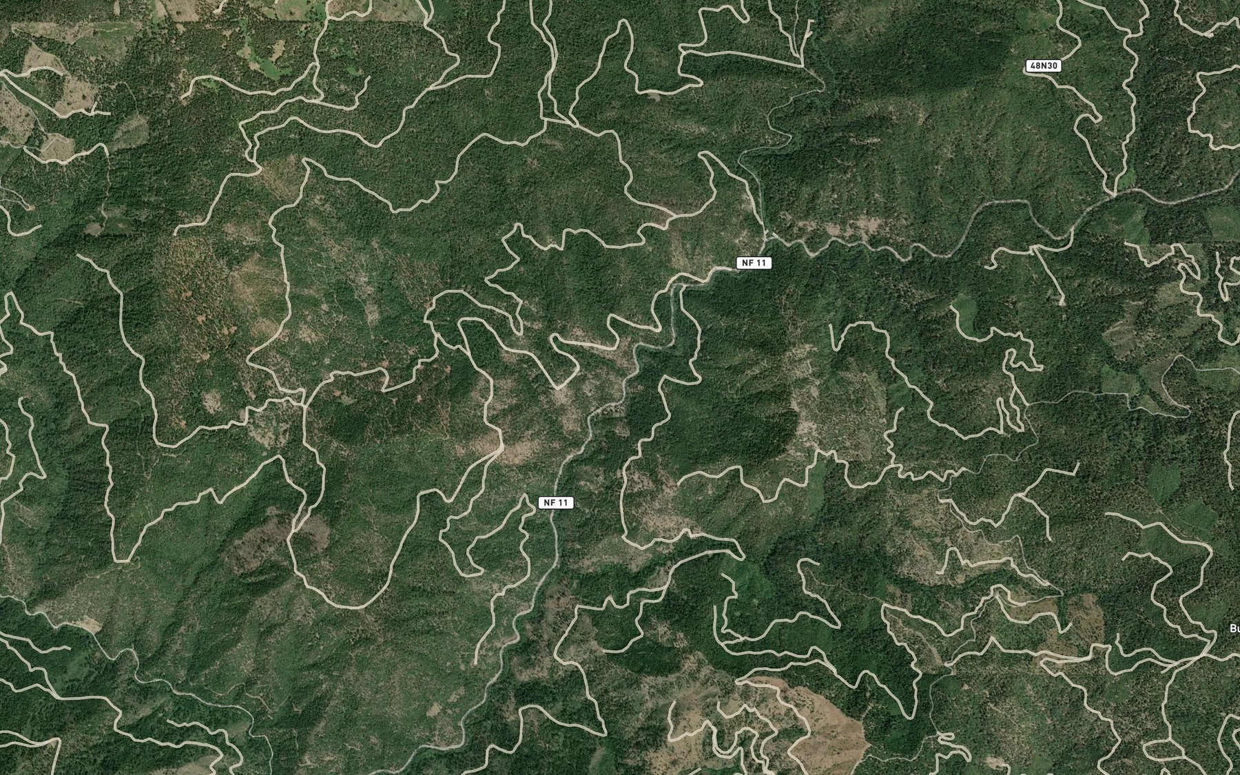 Satellite map of the Smoky Creek