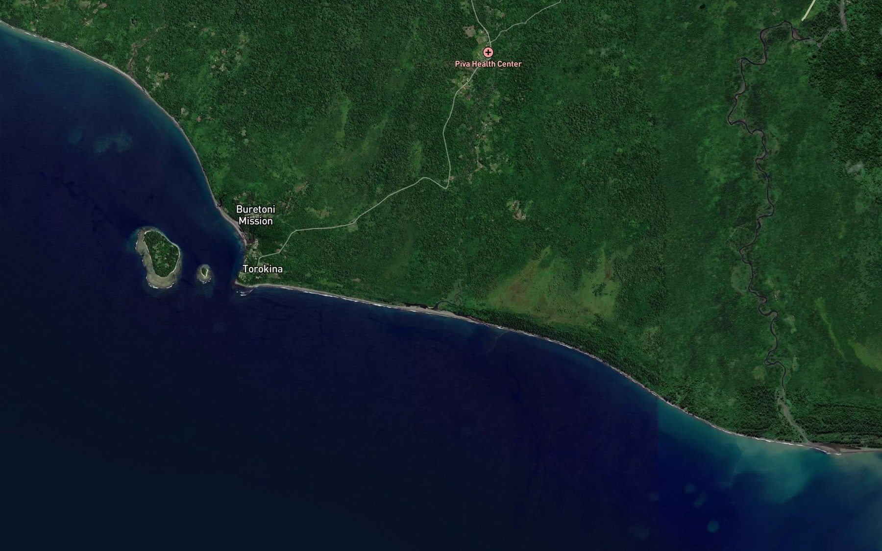 Satellite map of the Piva River