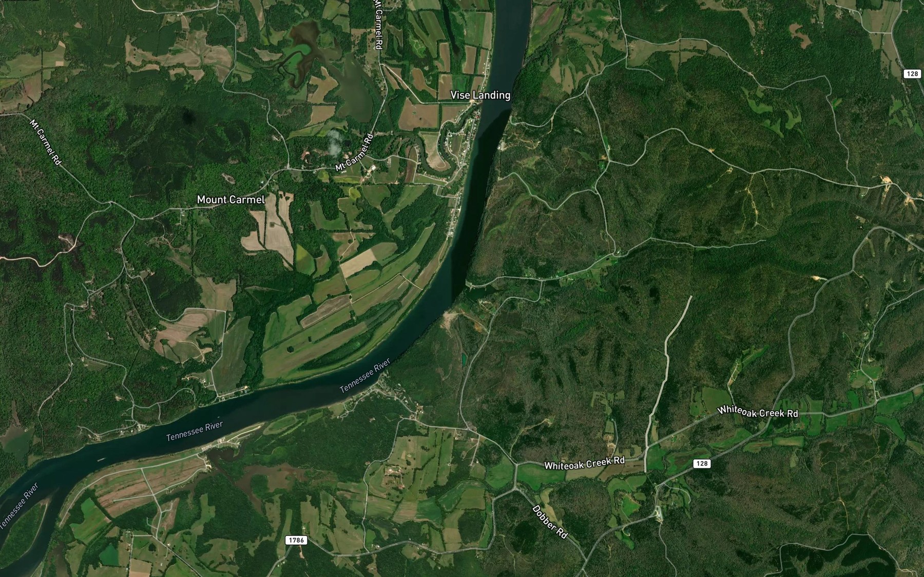 Satellite map of the Short Creek
