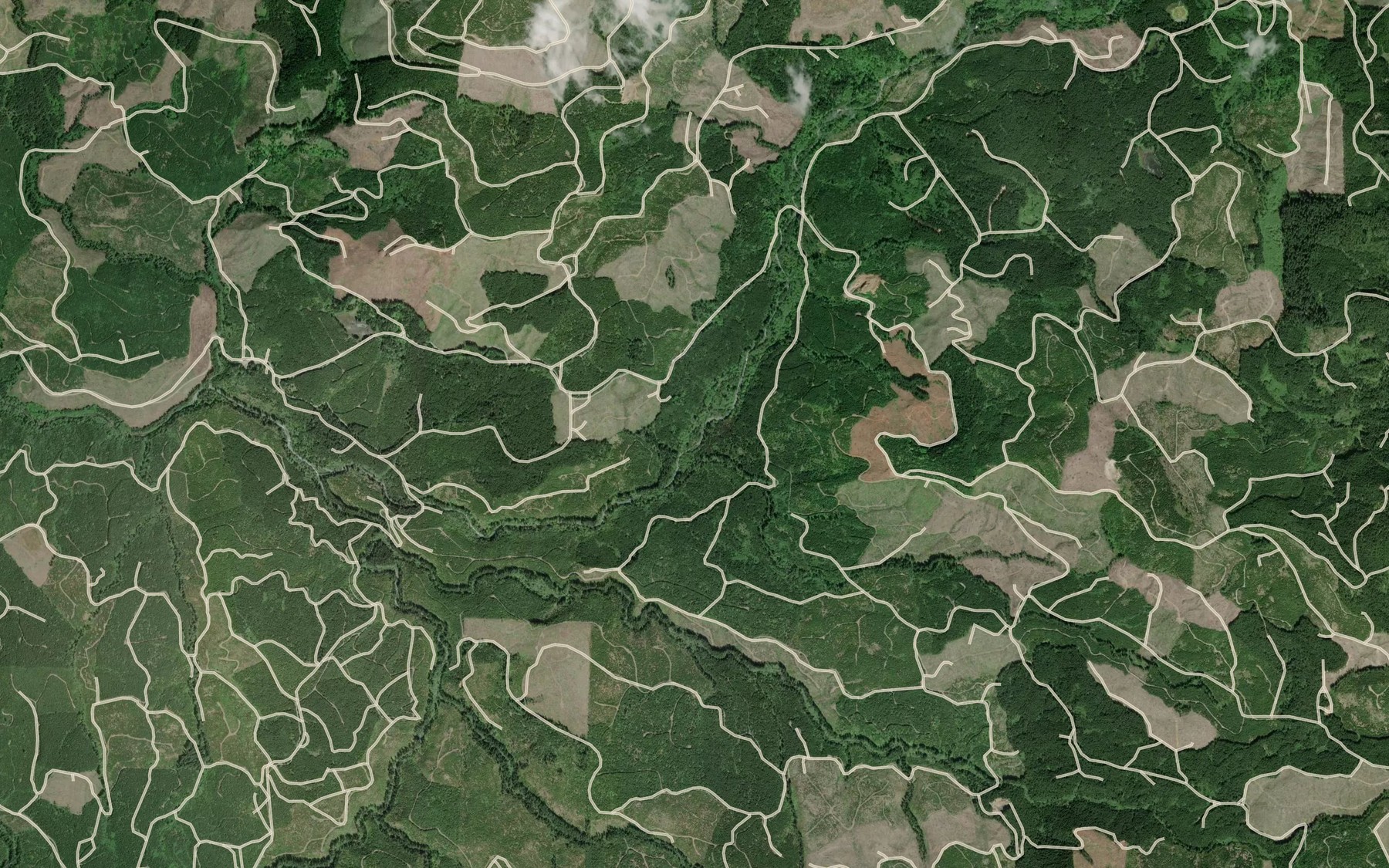 Satellite map of the Dorgan Creek