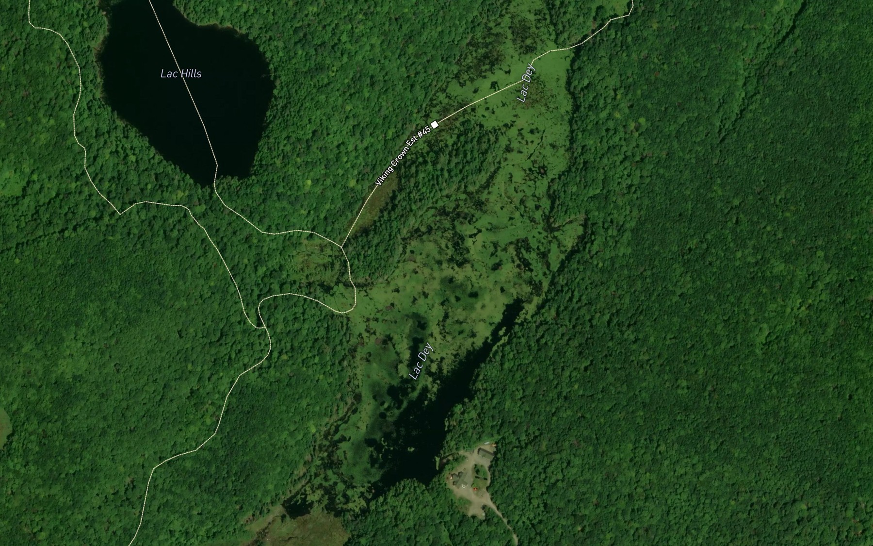 Satellite map of the Lac Dey