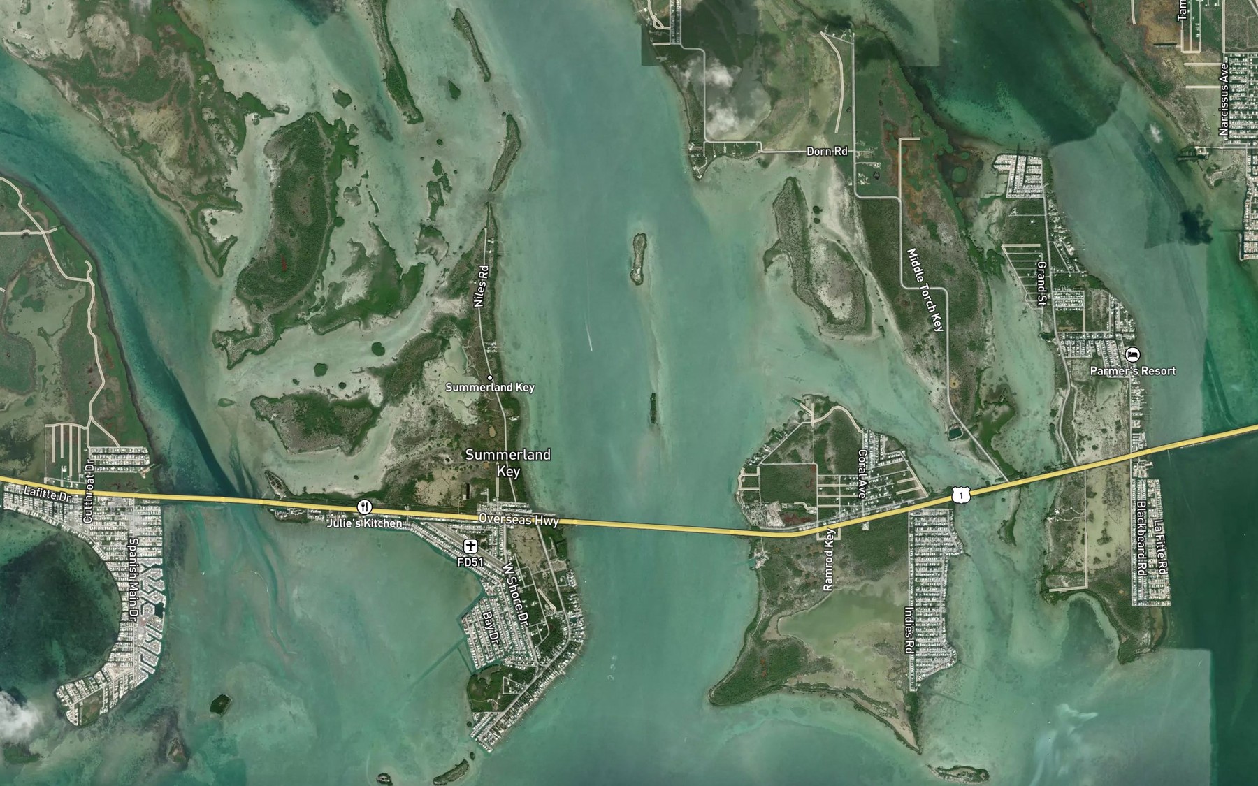 Satellite map of the Niles Channel