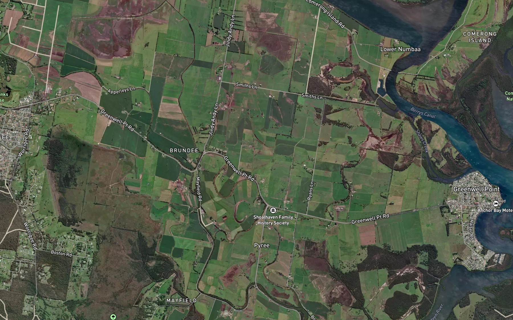 Satellite map of the Eelwine Creek