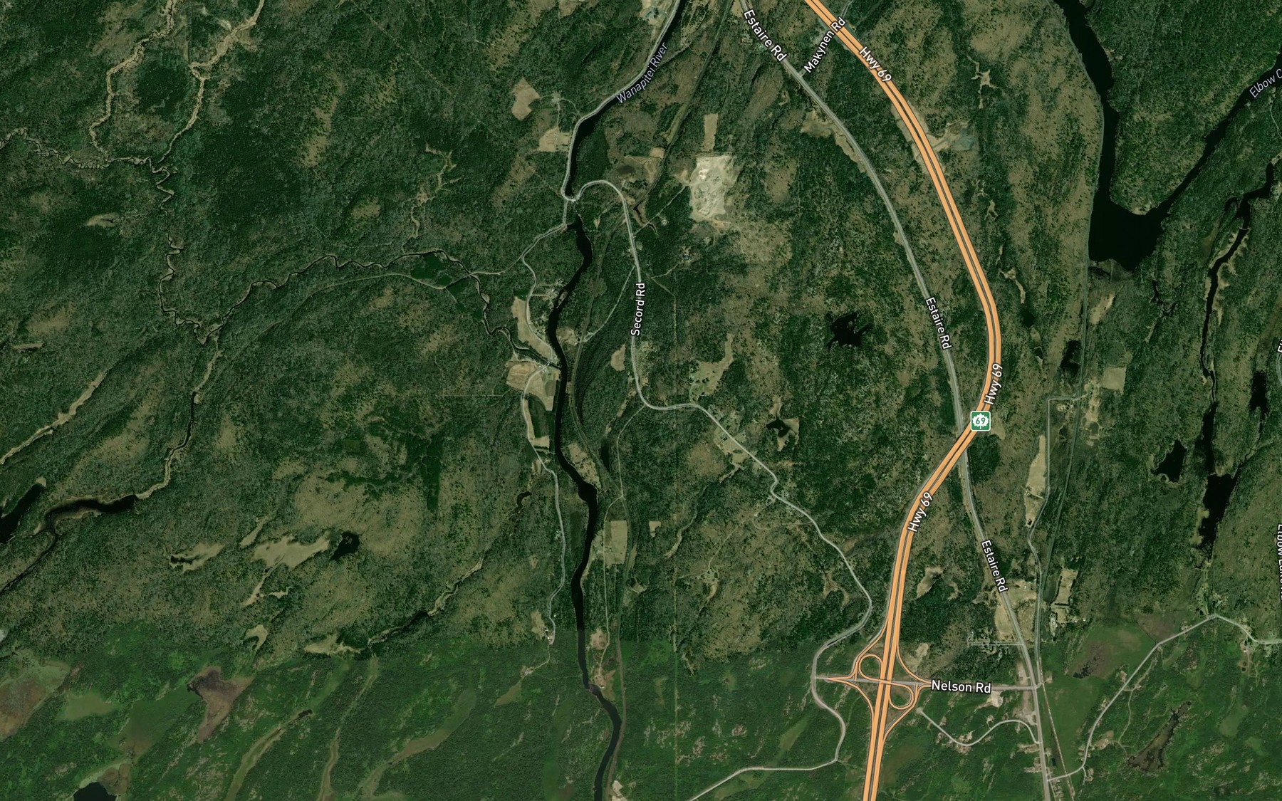 Satellite map of the Paddy Creek