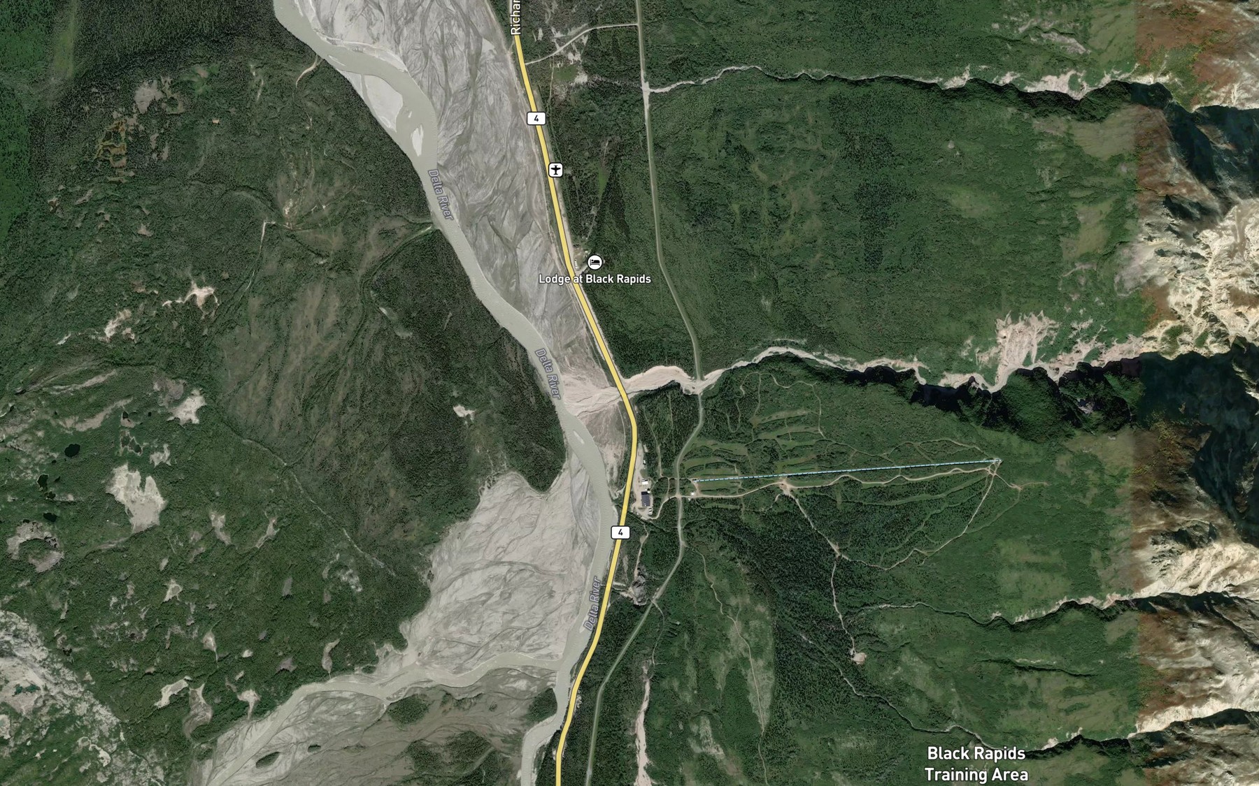 Satellite map of the Gunnysack Creek