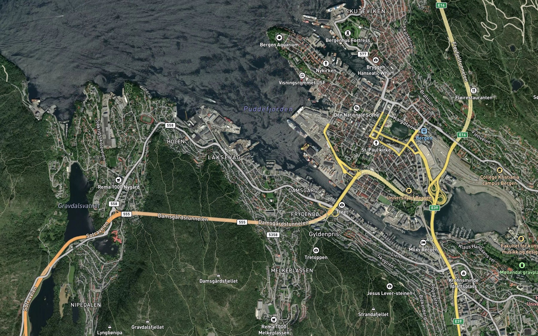 Satellite map of the Kirkebukten