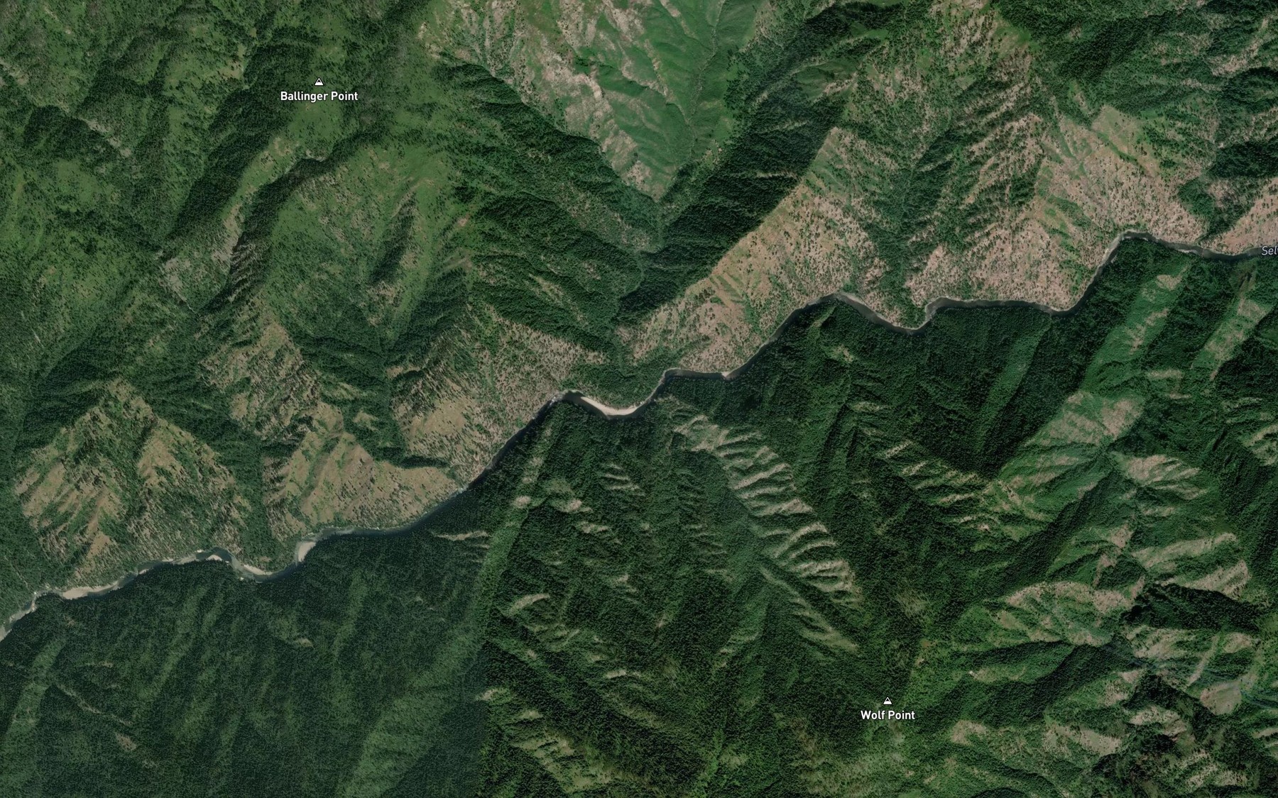 Satellite map of the Pinchot Creek