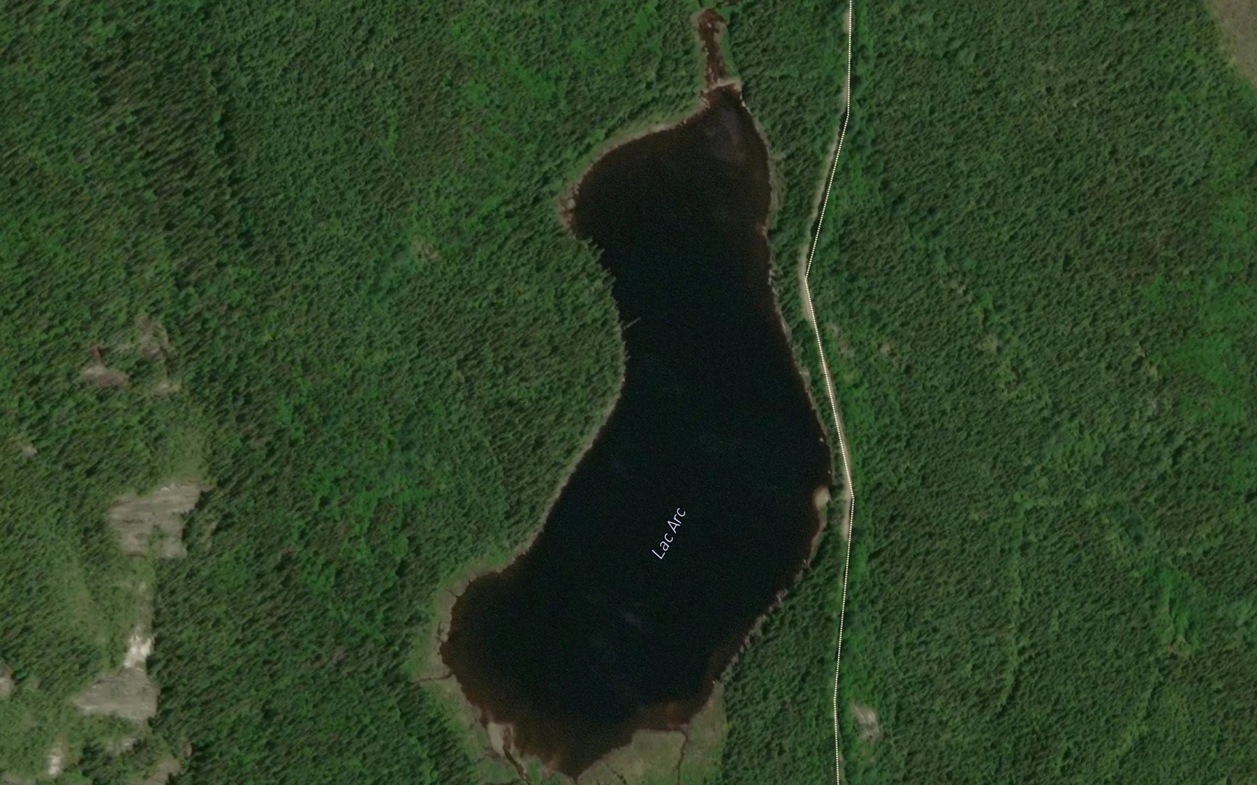 Satellite map of the Lac Arc