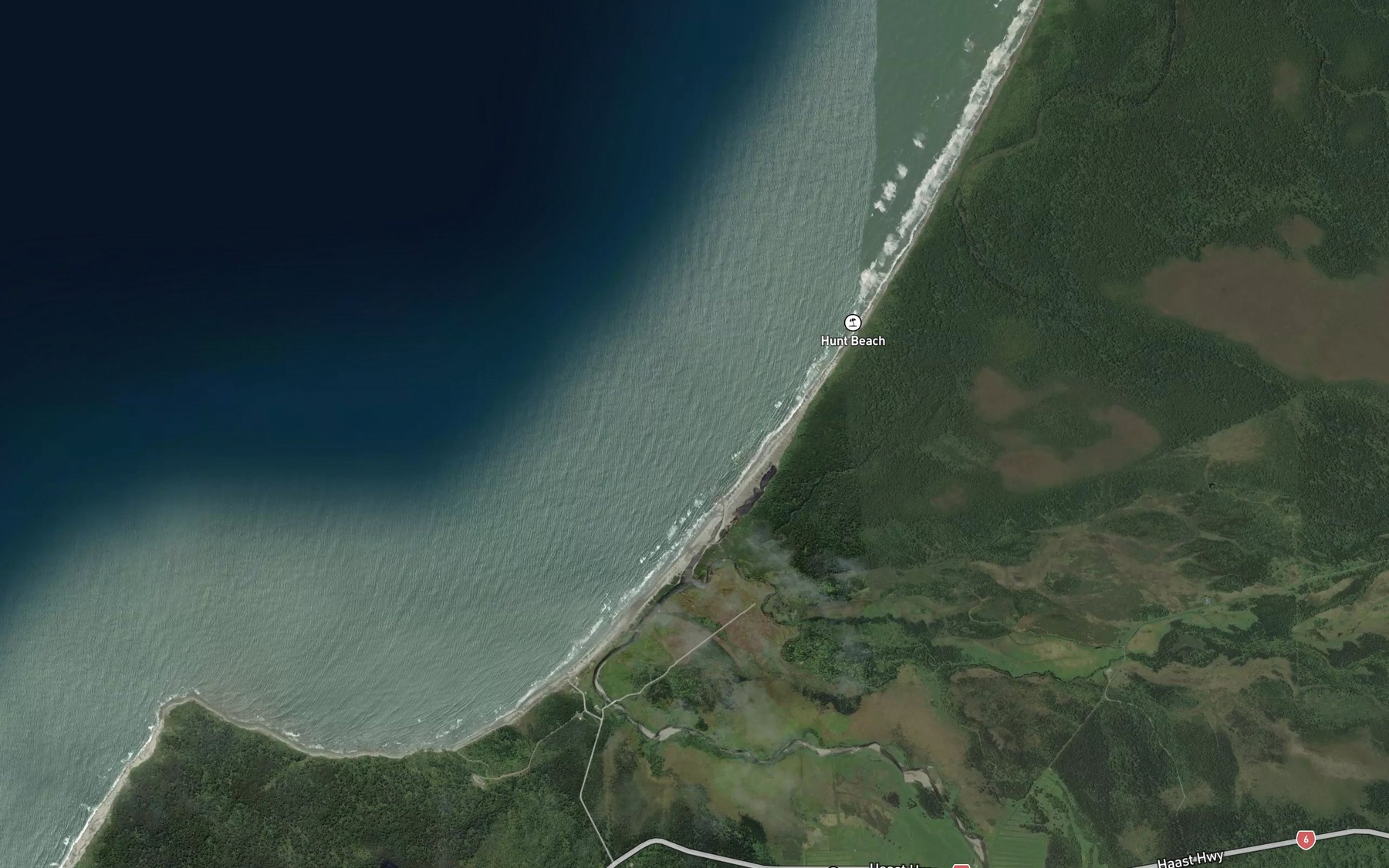 Satellite map of the Farm Creek