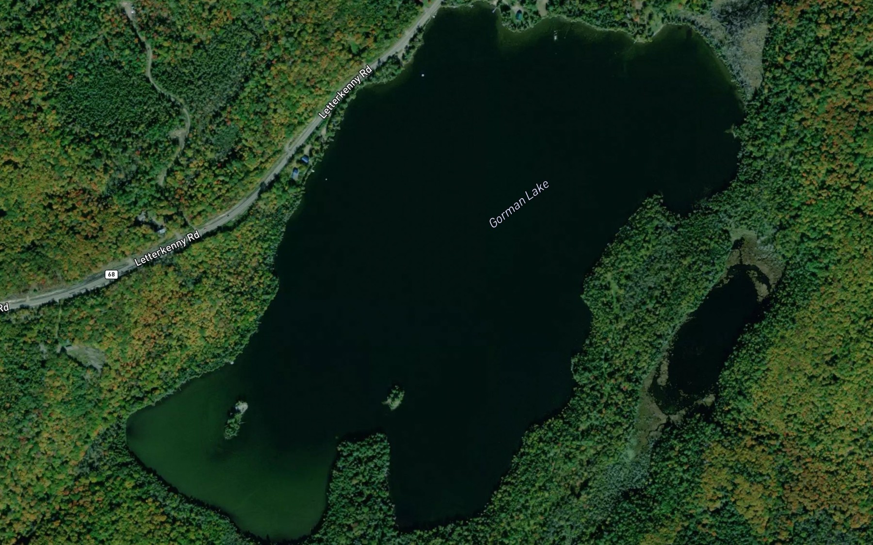 Satellite map of the Gorman Lake