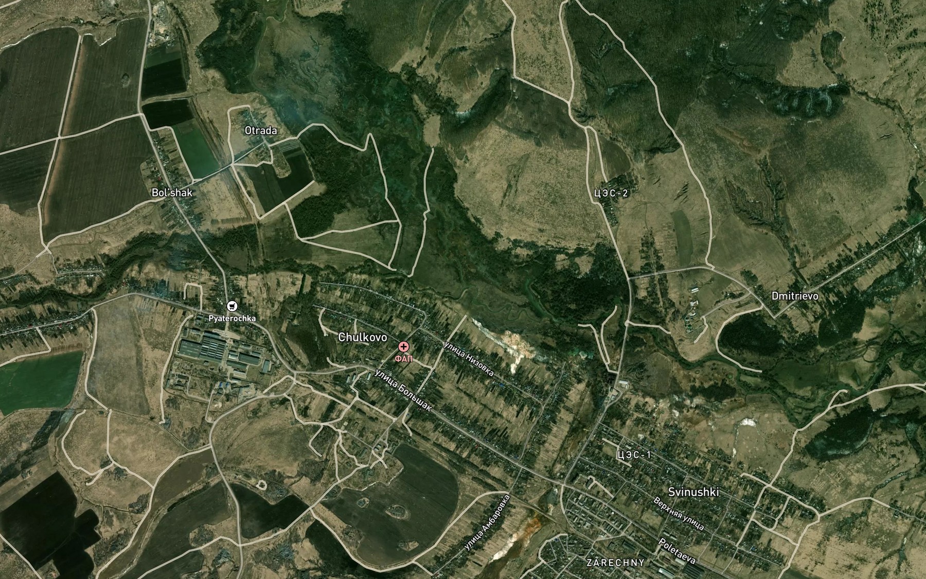 Satellite map of the Brusna