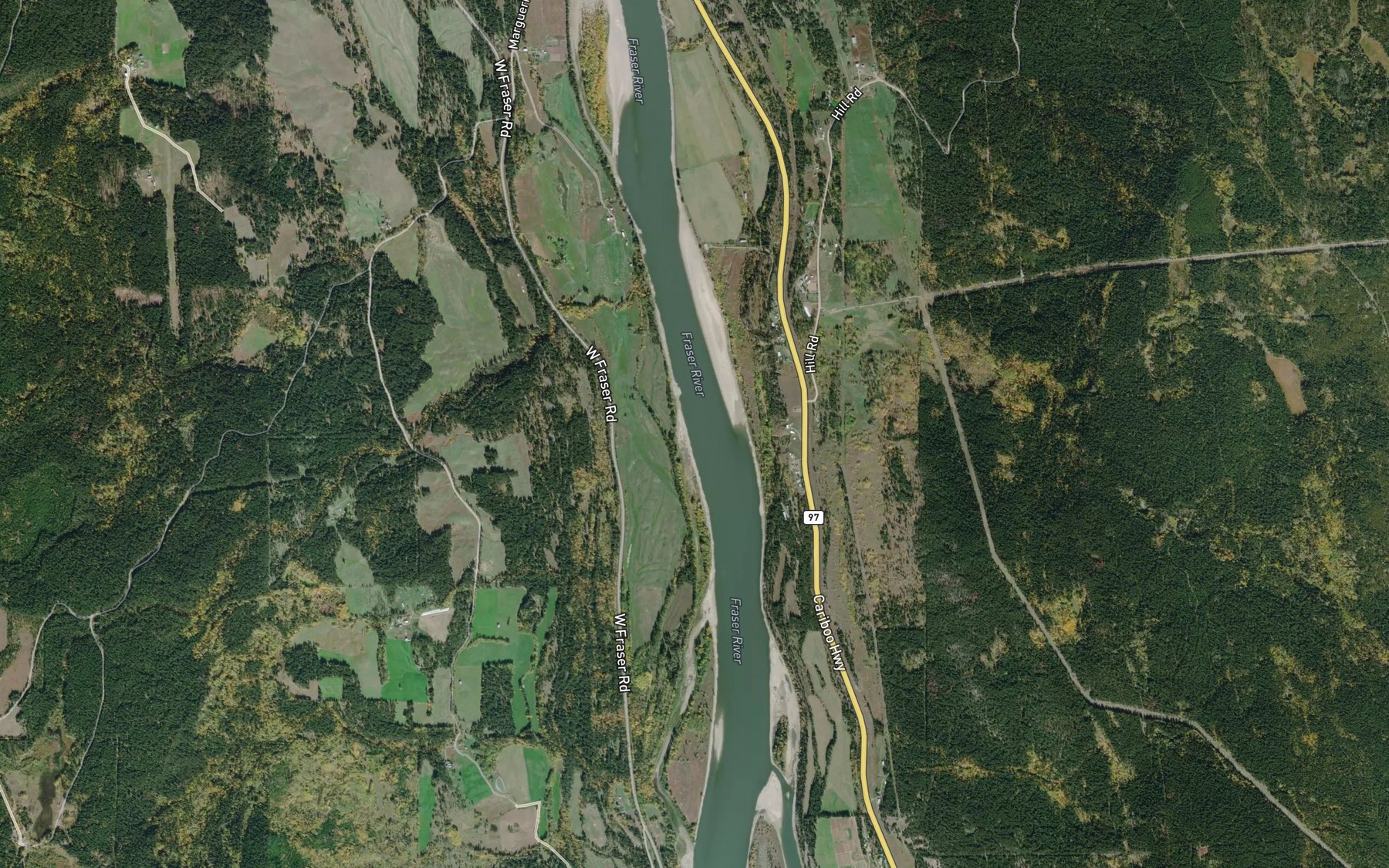 Satellite map of the Tingley Creek