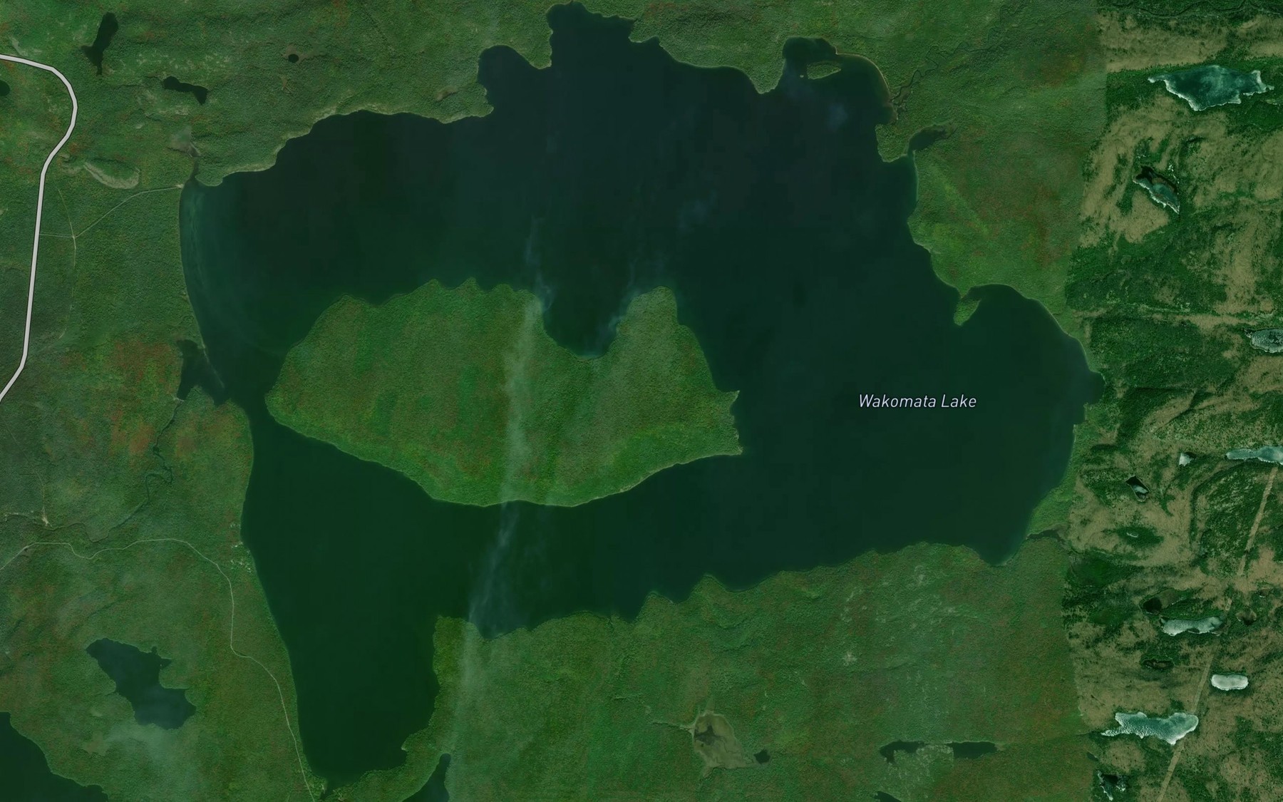 Satellite map of the Wakomata Lake