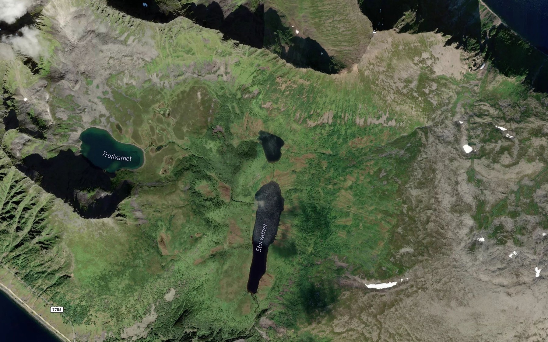 Satellite map of the Litlevasselva