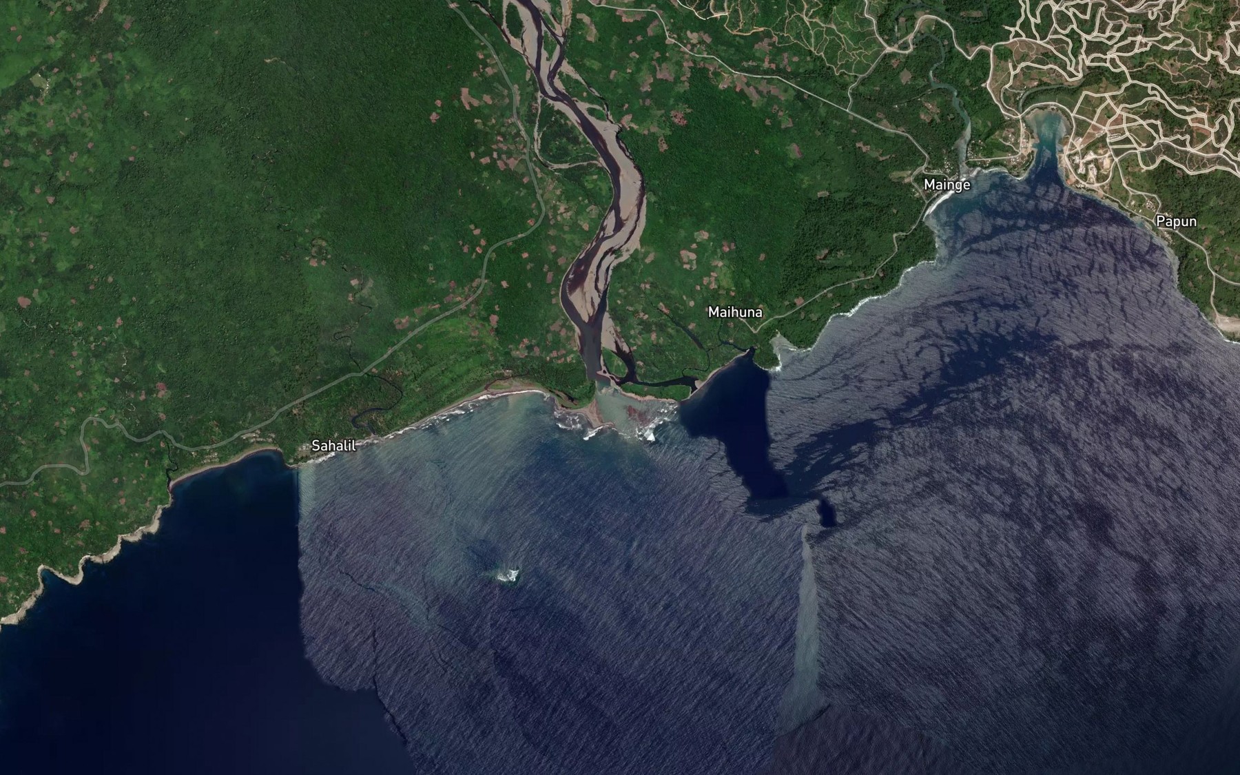 Satellite map of the Melkoi River