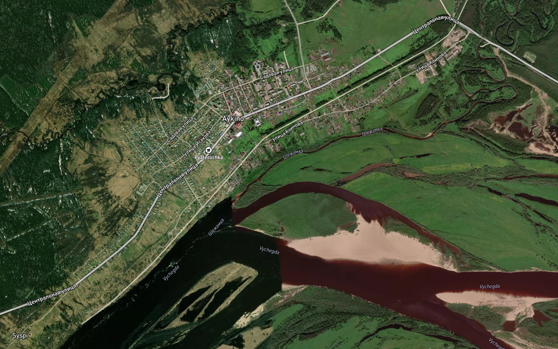 Satellite map of the Shezhamka