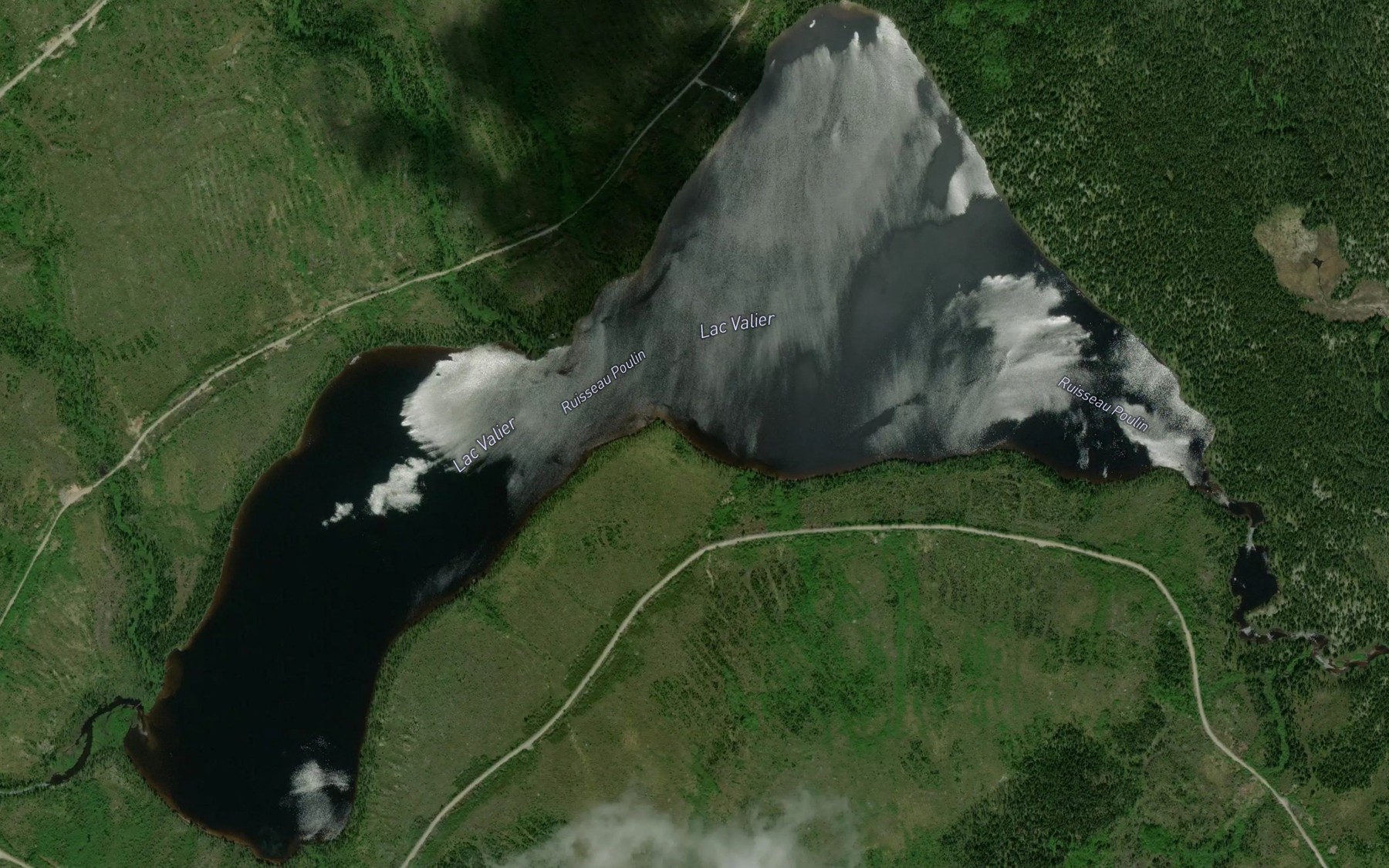 Satellite map of the Lac Valier