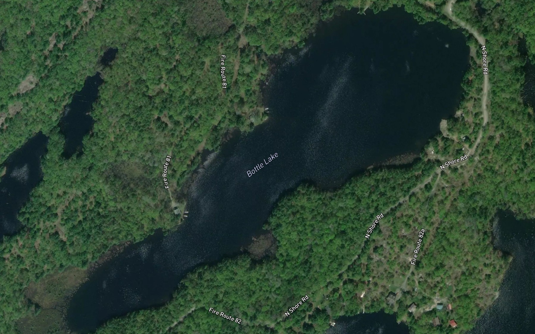 Satellite map of the Bottle Lake