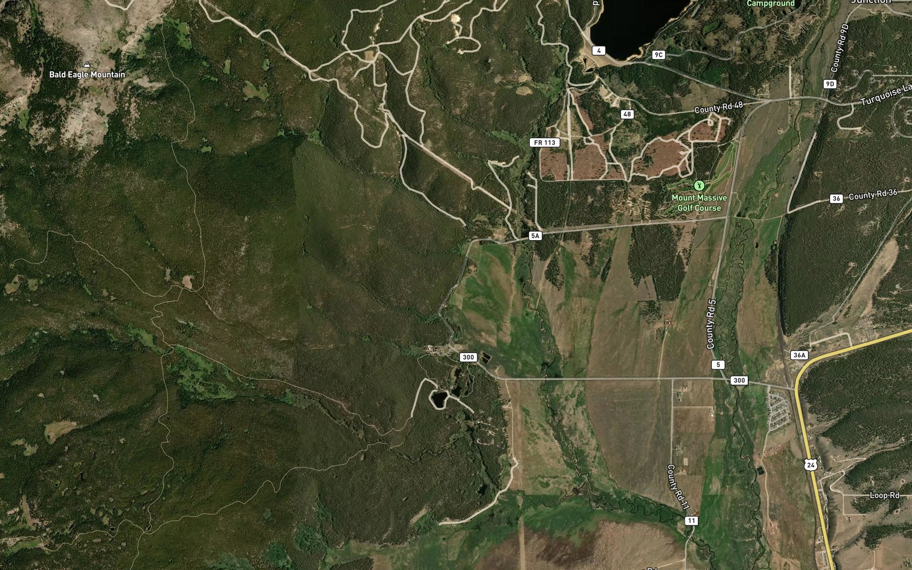 Satellite map of the Soda Springs