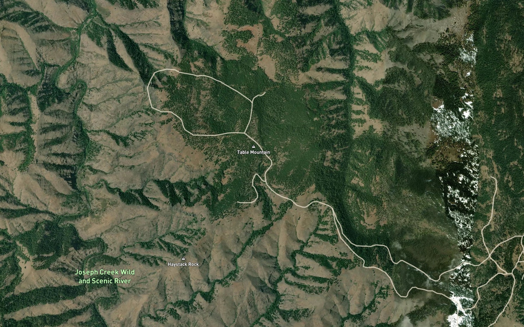 Satellite map of the Milk Spring