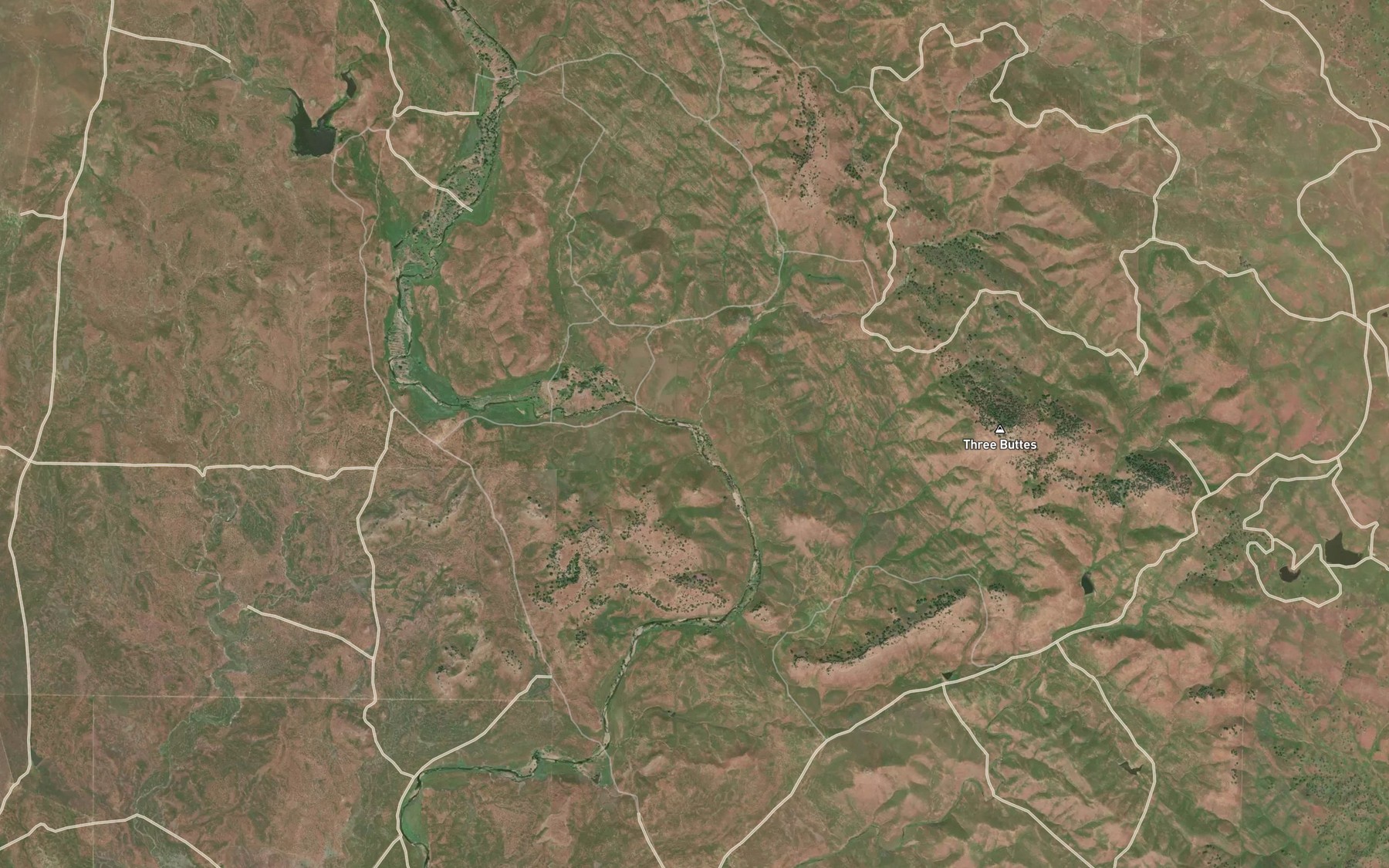 Satellite map of the Greaser Creek