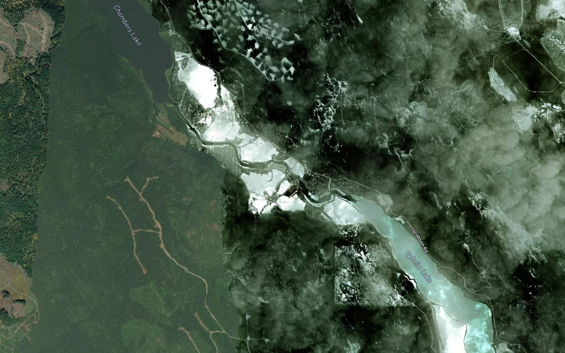 Satellite map of the Gallagher Creek