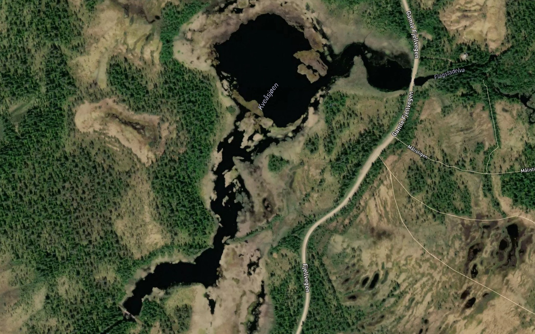 Satellite map of the Kveasjoen