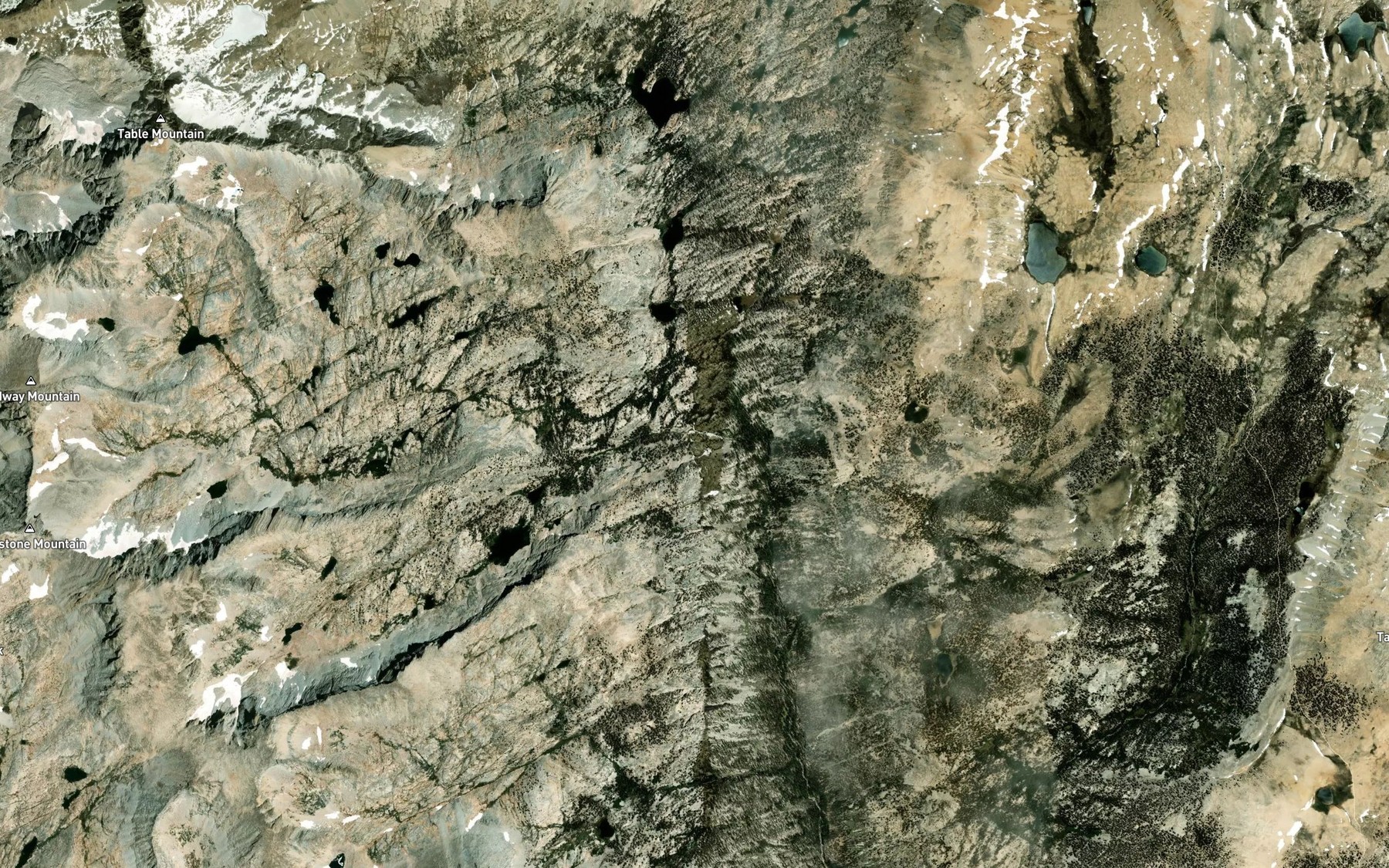 Satellite map of the Milestone Creek