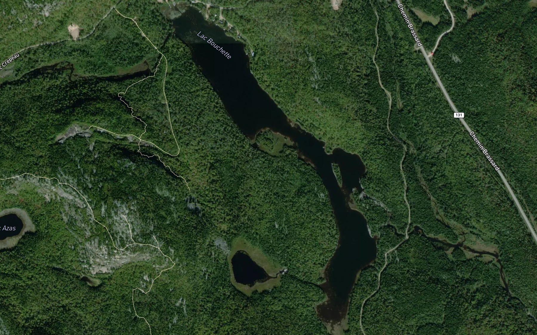 Satellite map of the Lac Bouchette