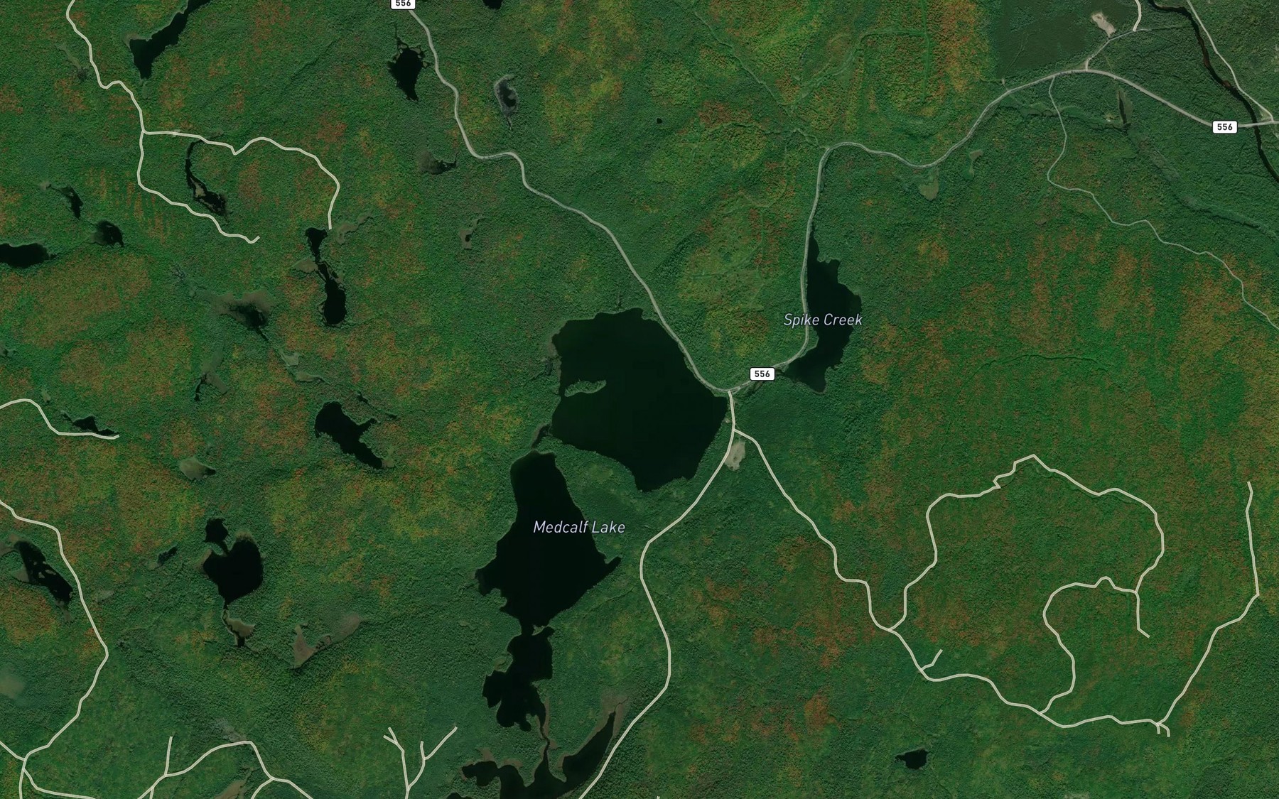 Satellite map of the Spike Lake