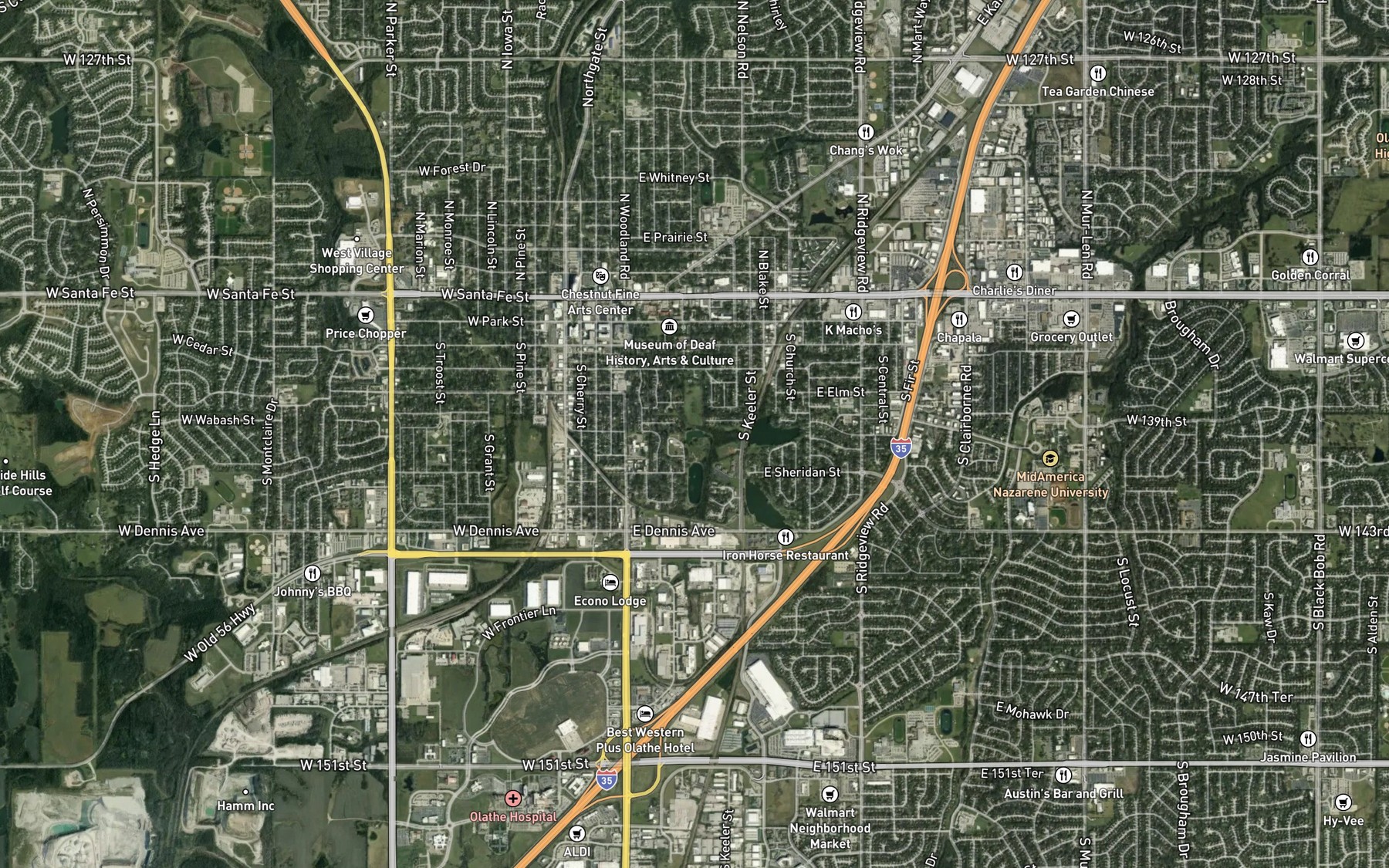 Satellite map of the Waterworks Lake North