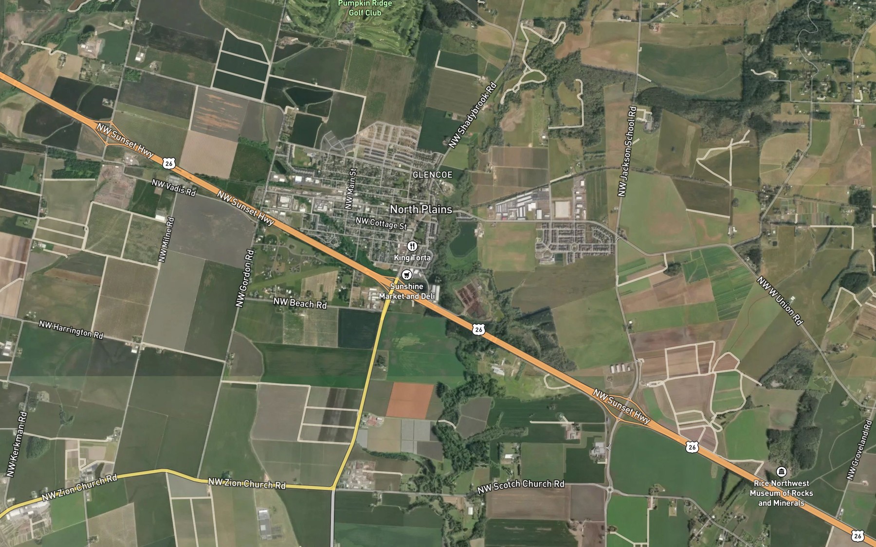Satellite map of the Ghost Creek