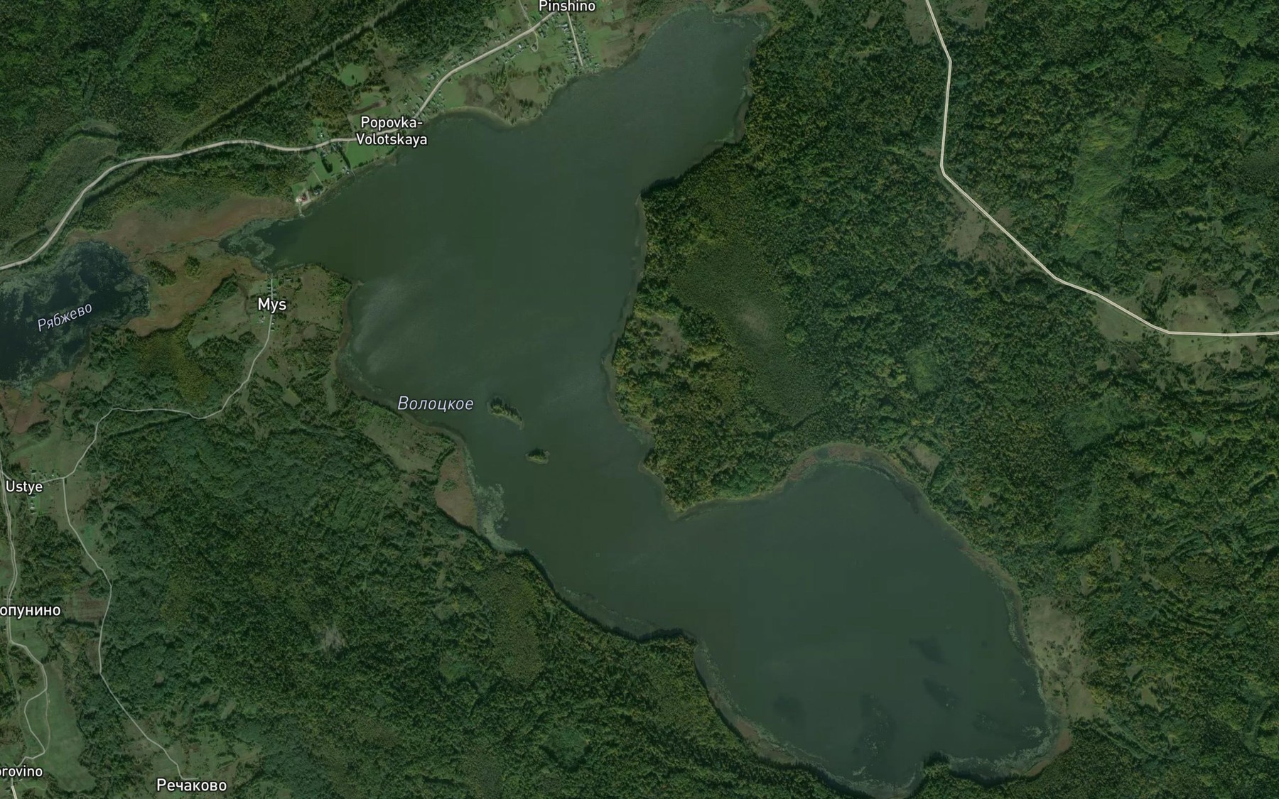 Satellite map of the Ozero Volotskoye