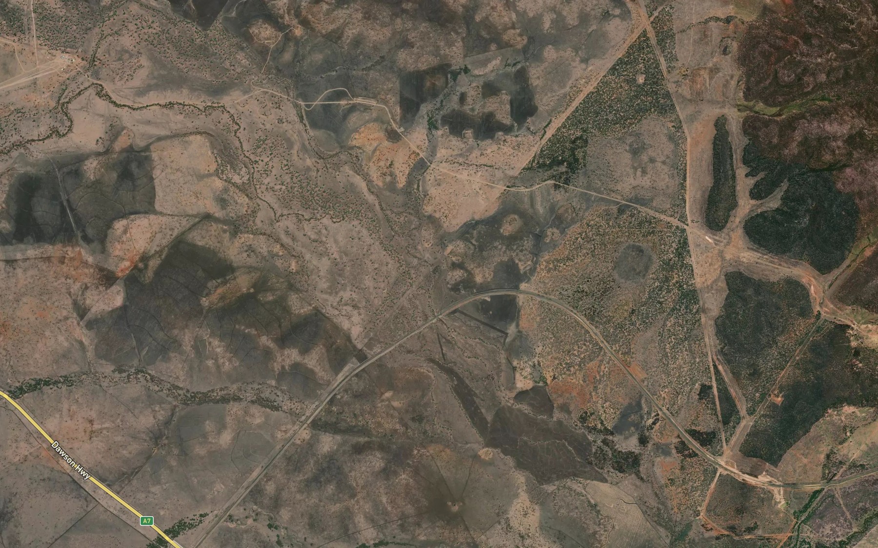 Satellite map of the Canopus Creek