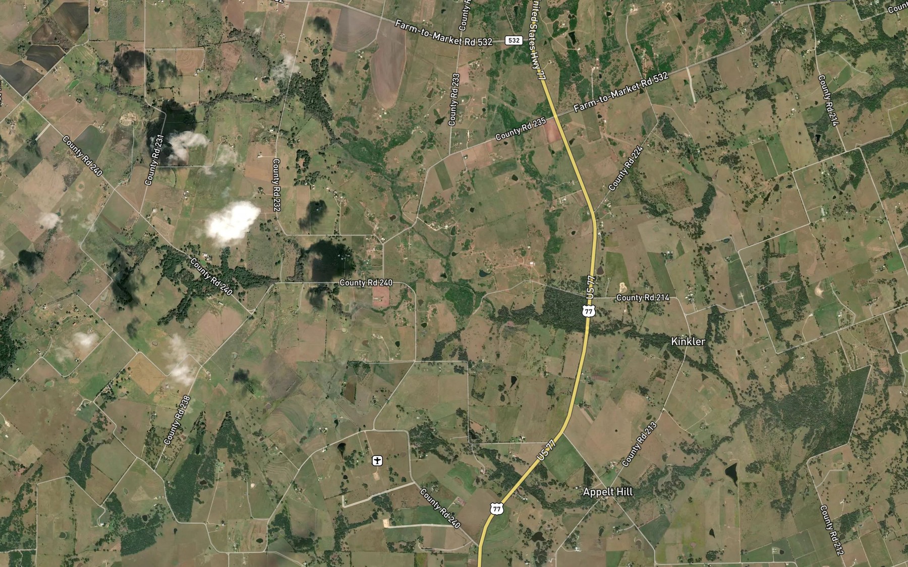 Satellite map of the Mule Spring Branch