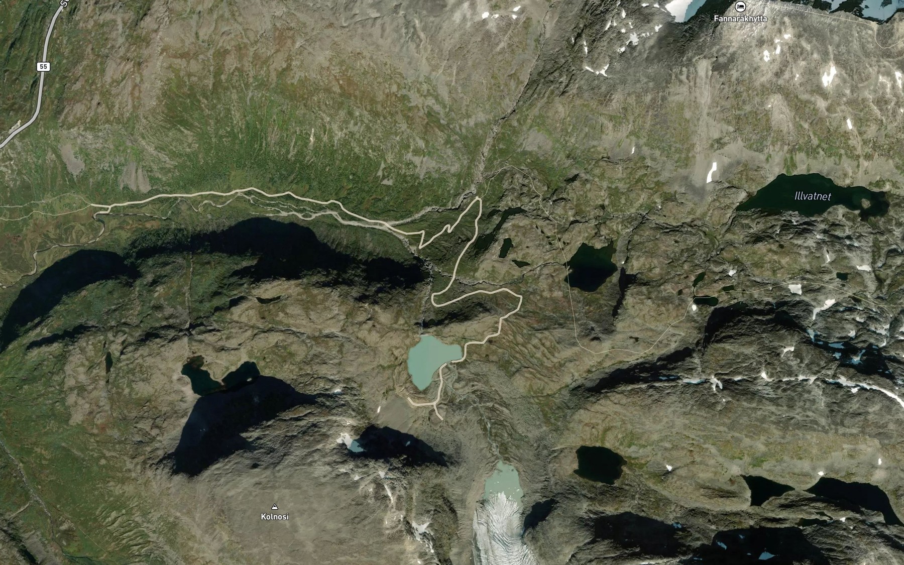 Satellite map of the Skauta