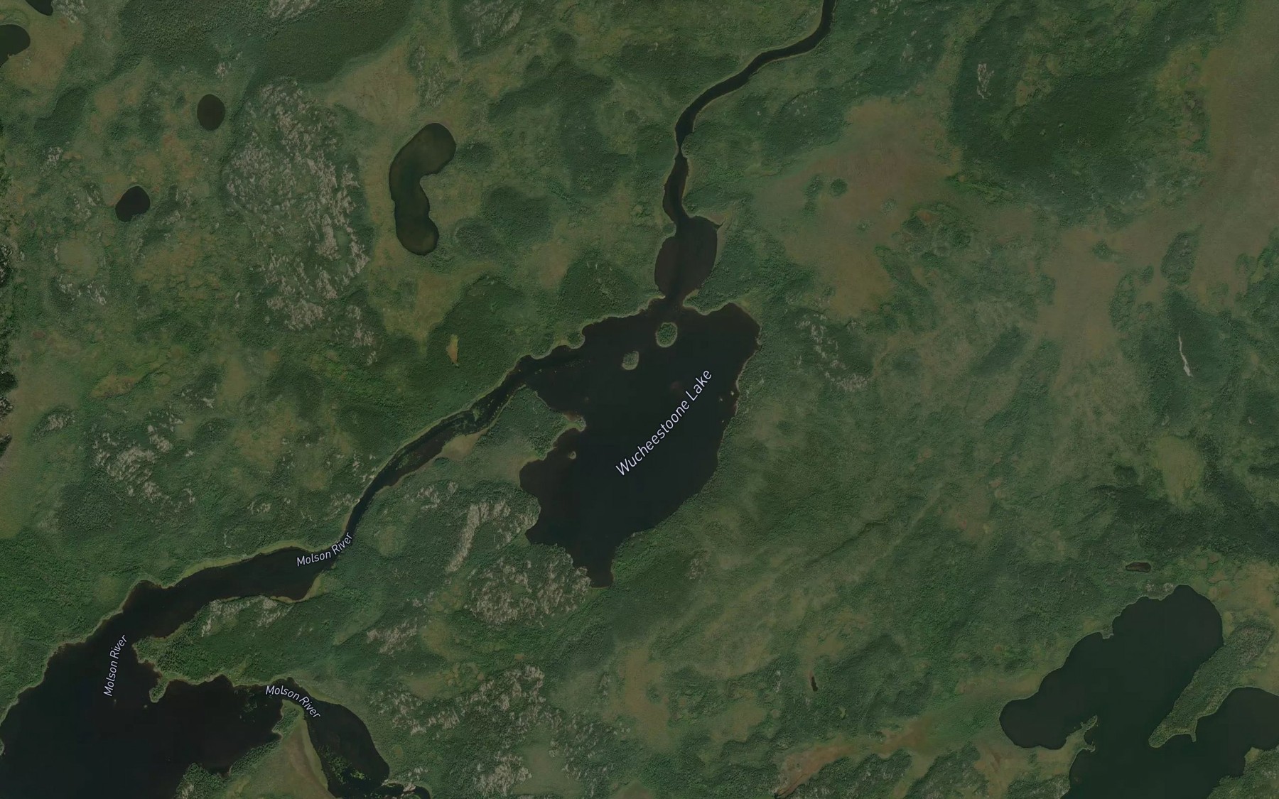 Satellite map of the Wucheestoone Lake
