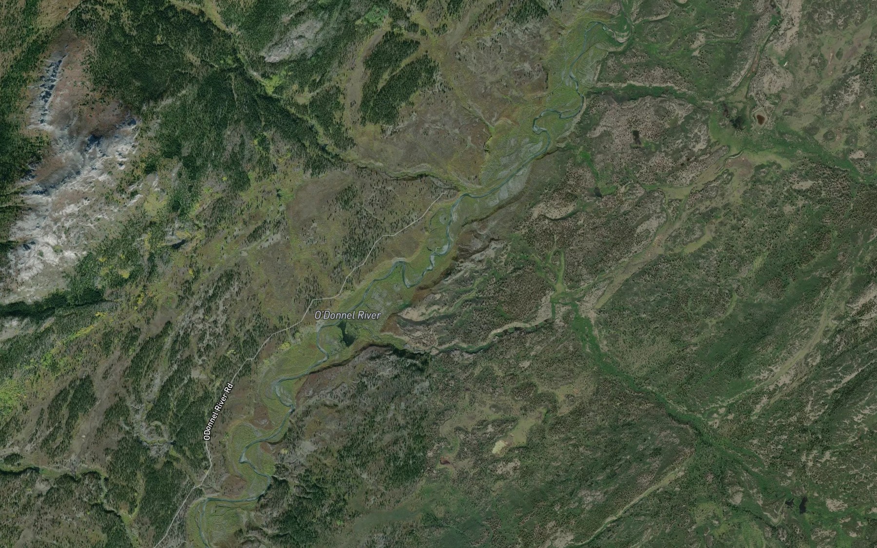 Satellite map of the Mahar Creek