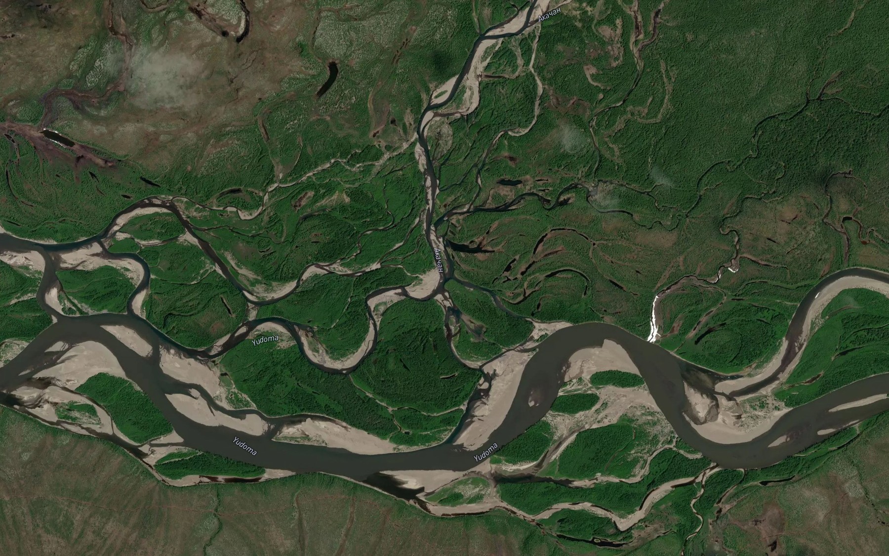 Satellite map of the Akachan
