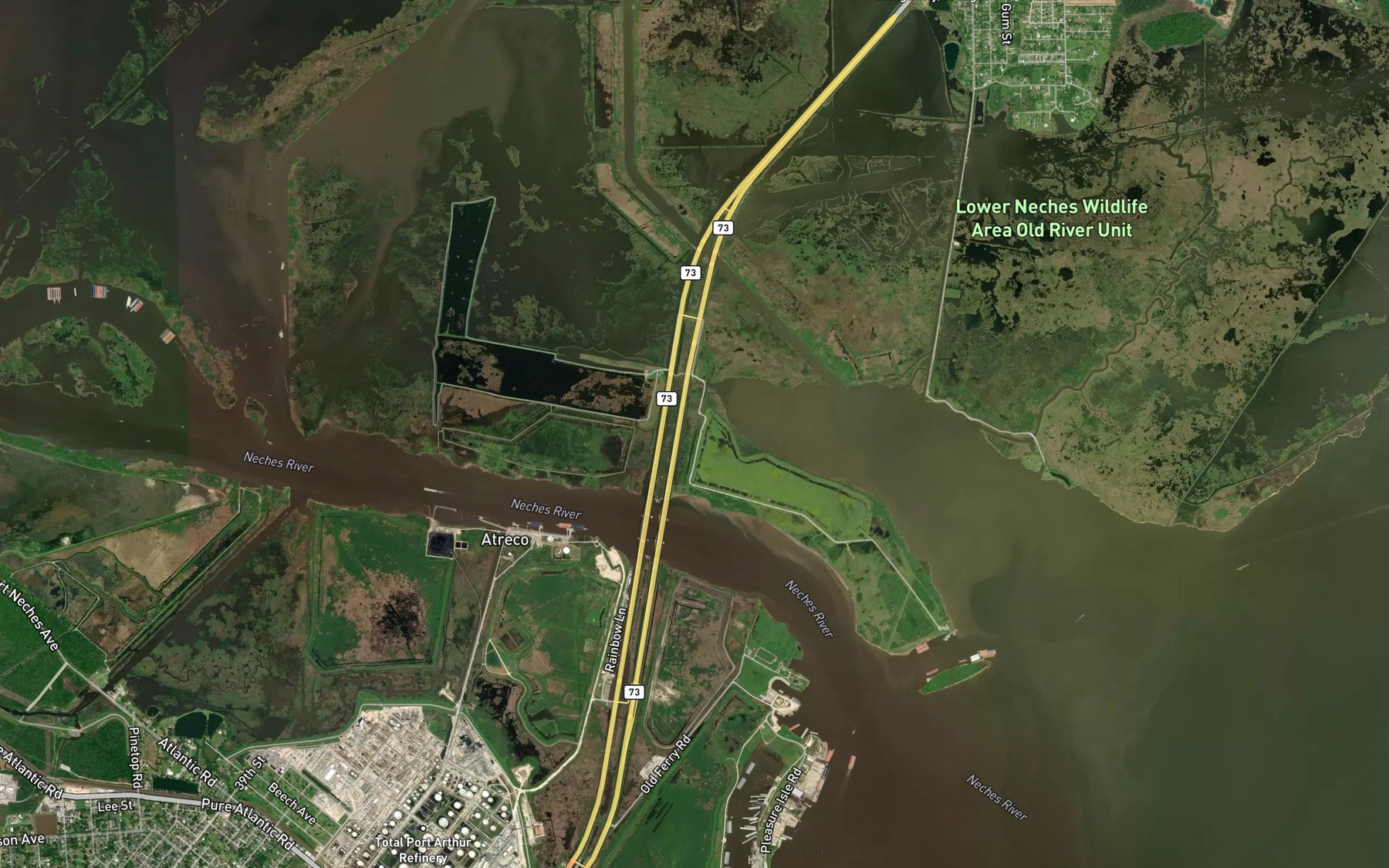 Satellite map of the Bland Canal