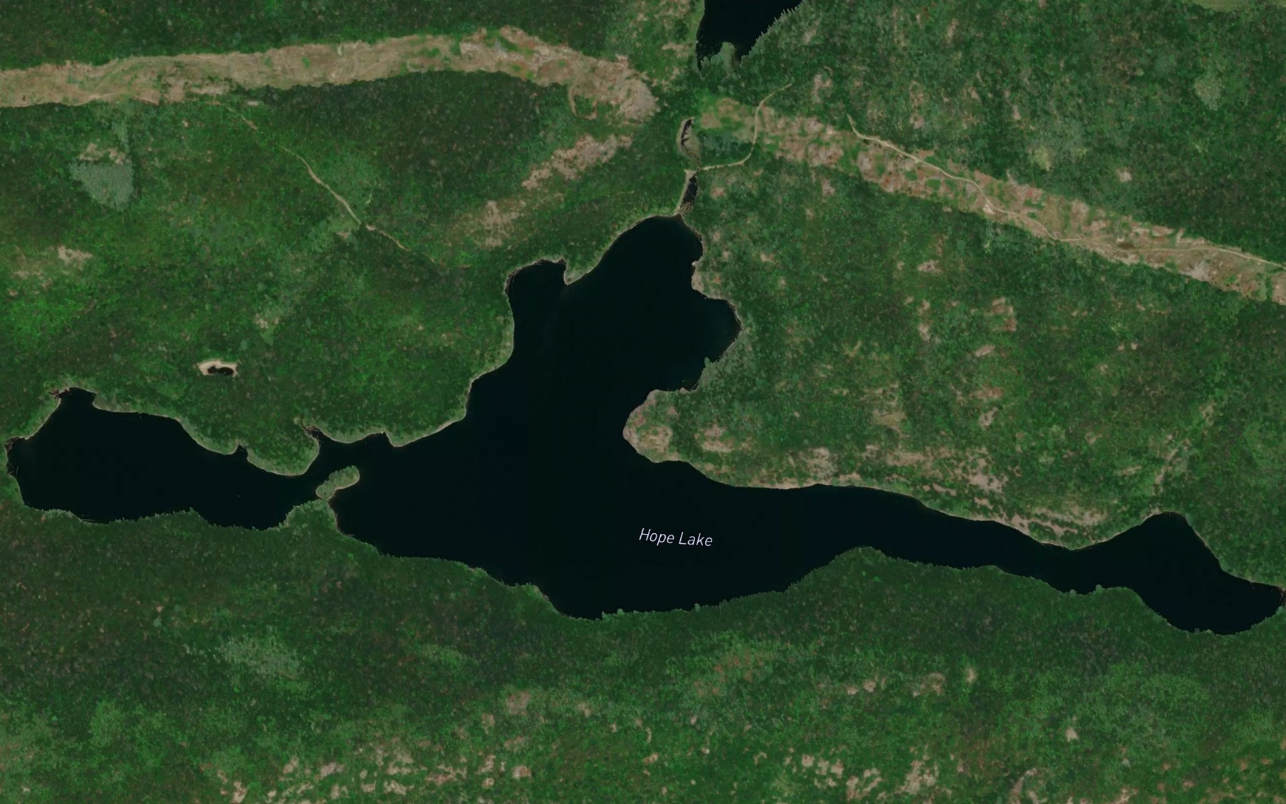 Satellite map of the Flying Goose Lake