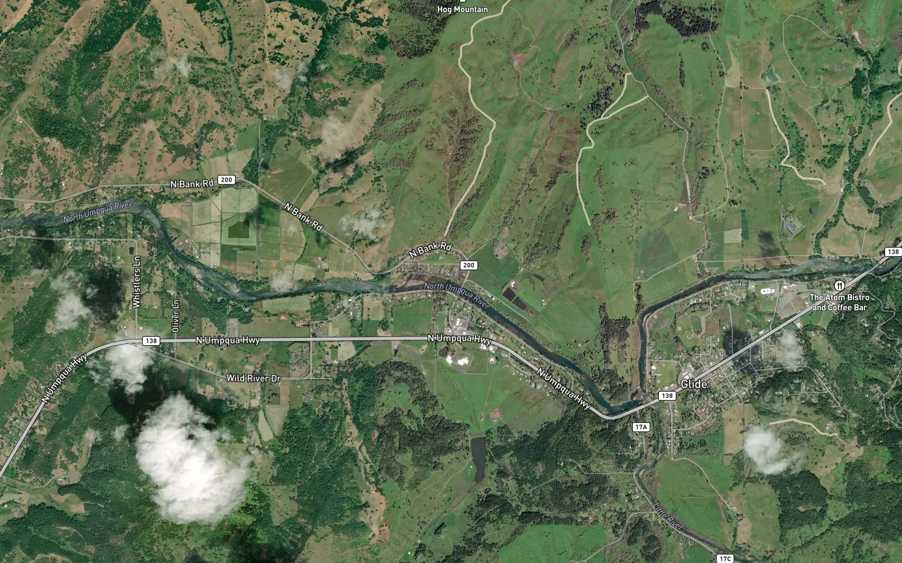 Satellite map of the Fordice Creek