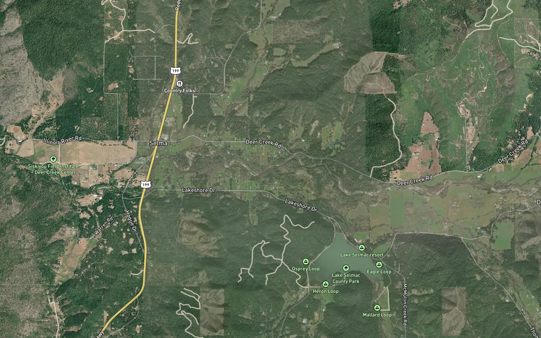Satellite map of the McMullin Creek